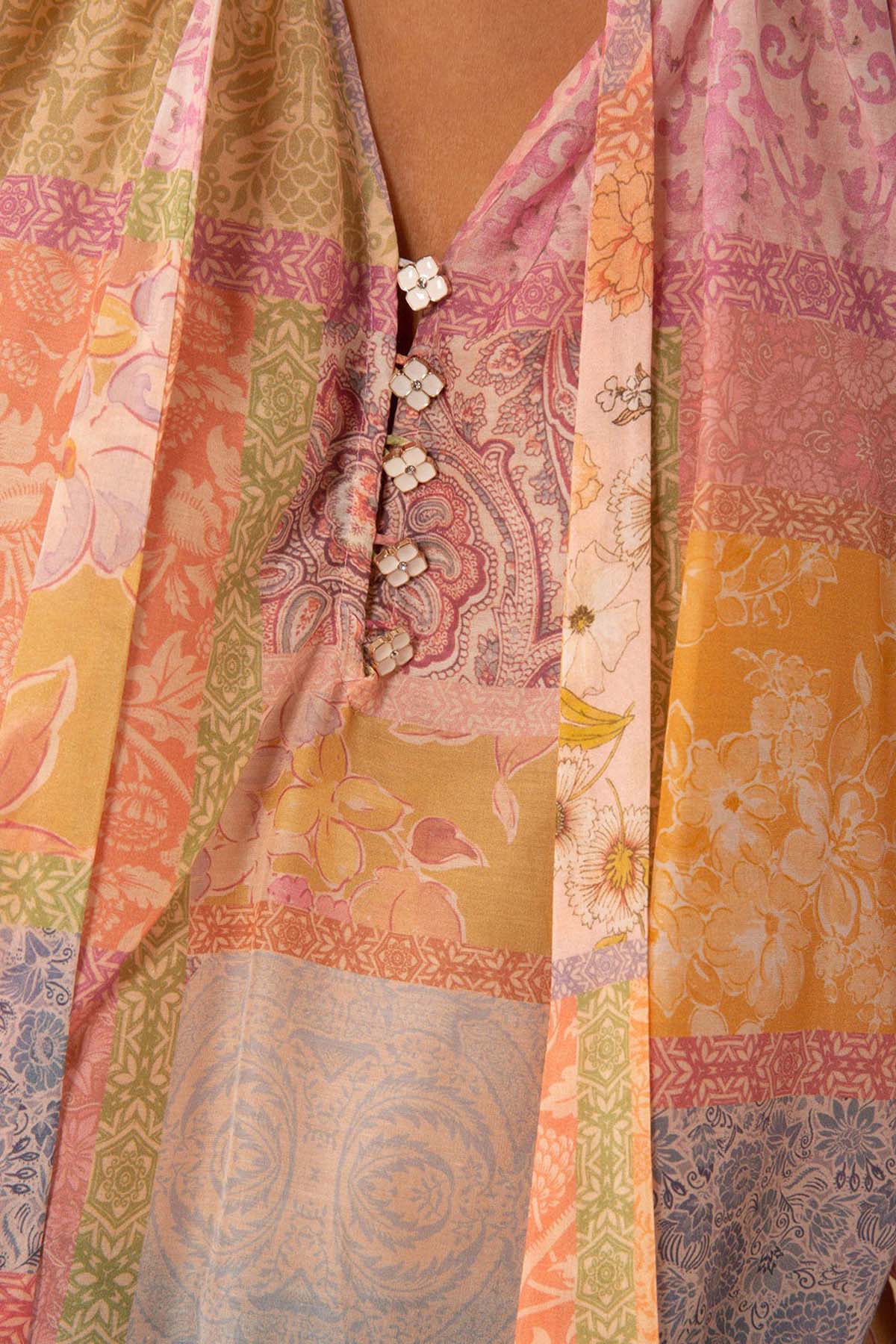 Hale Bob Gemma Renkli Desenli İpek Bluz