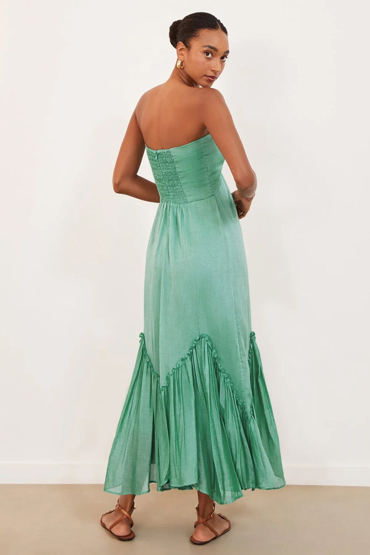 Vix Solid Harper Boyun Askılı Straplez Maxi Elbise