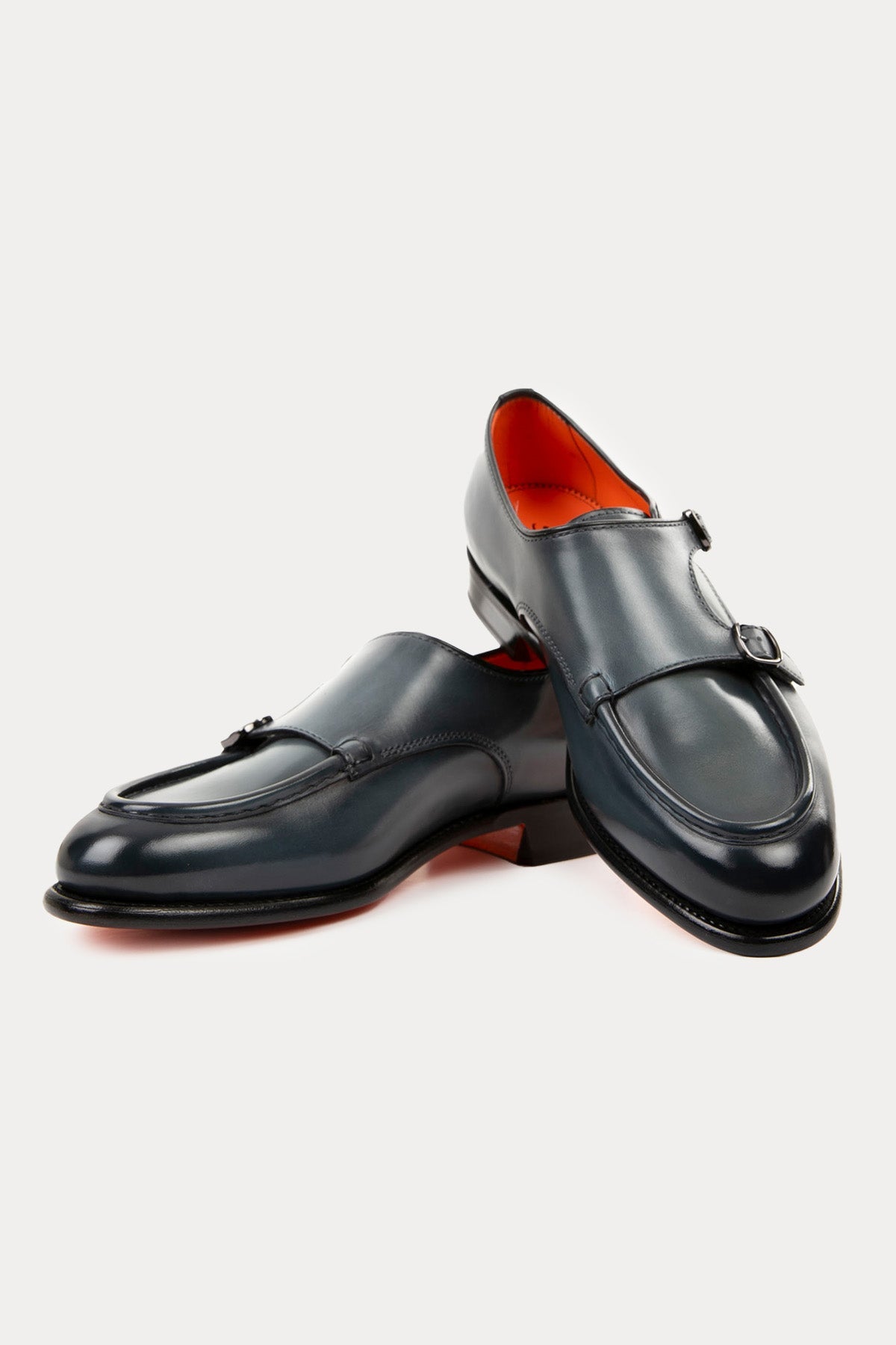 Santoni Goodyear Taban Çift Tokalı Deri Loafer Ayakkabı