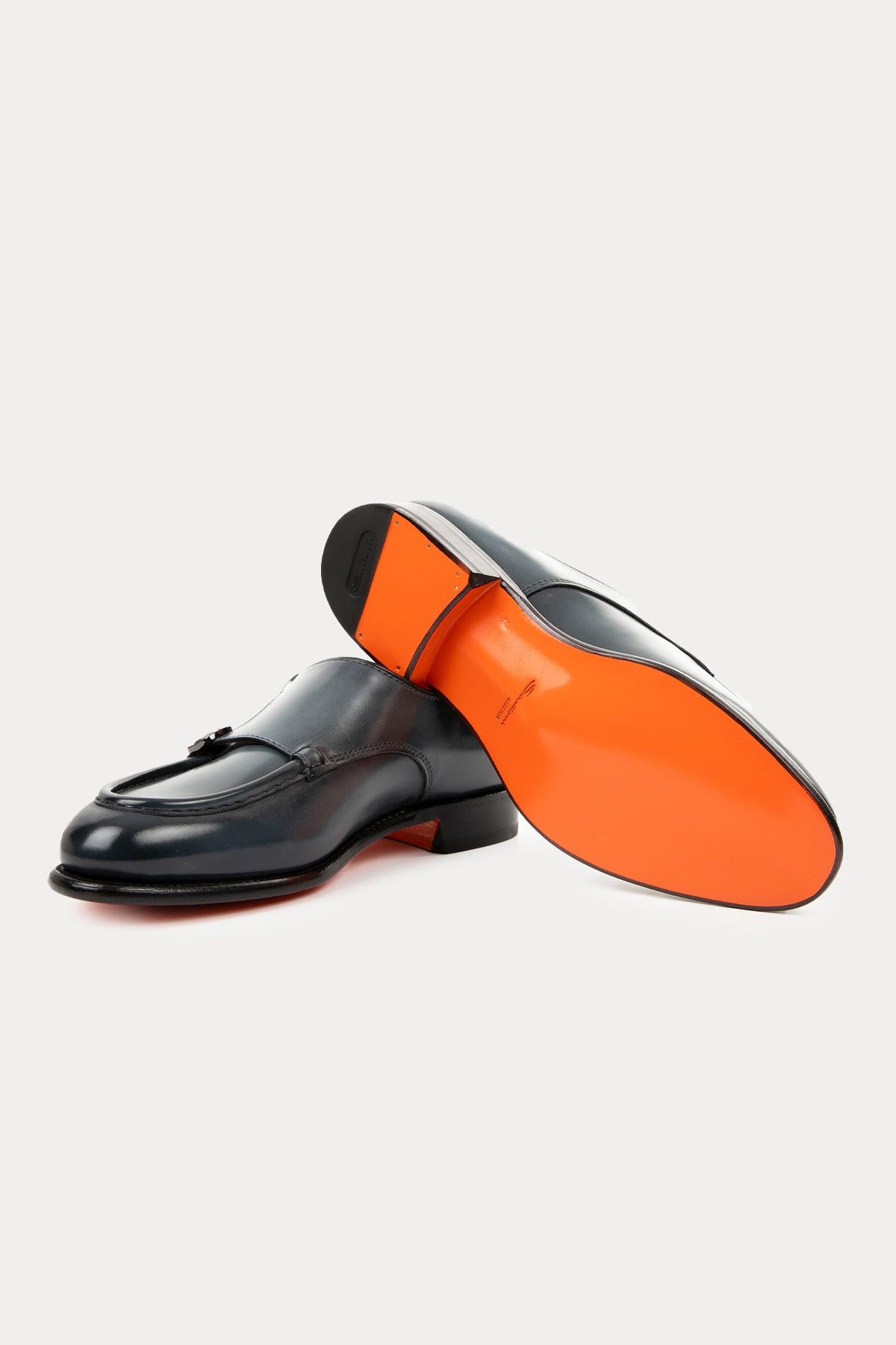 Santoni Goodyear Taban Çift Tokalı Deri Loafer Ayakkabı