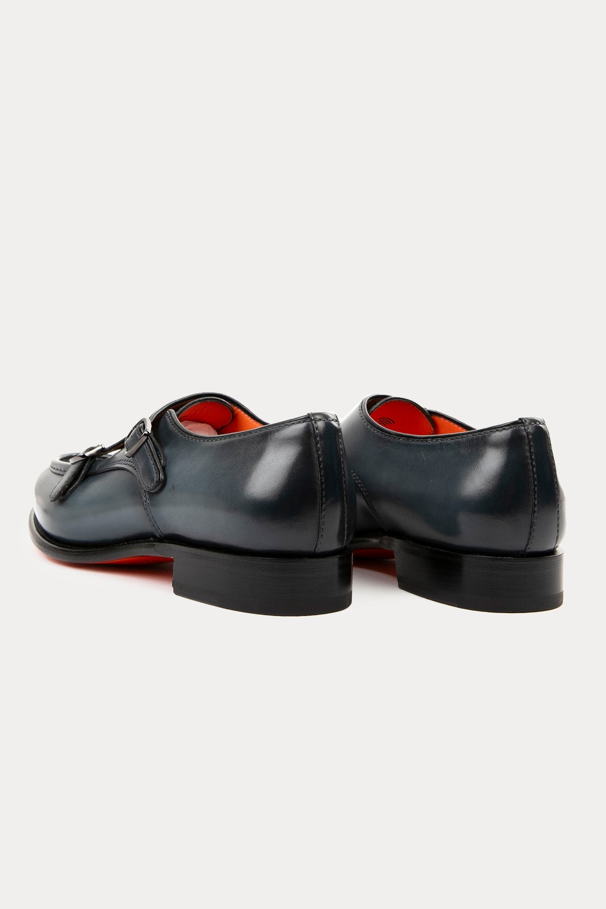 Santoni Goodyear Taban Çift Tokalı Deri Loafer Ayakkabı