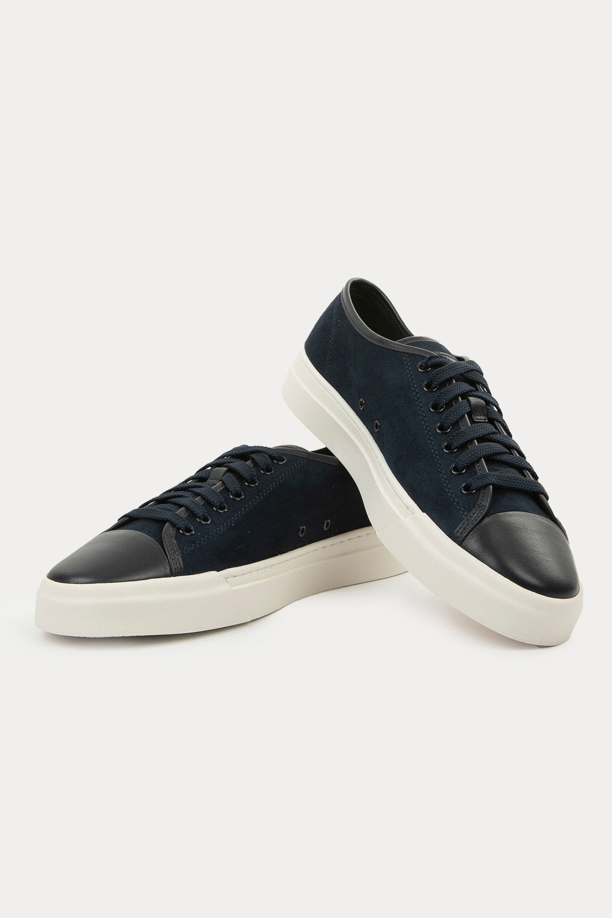 Santoni Deri Detaylı Süet Sneaker Ayakkabı