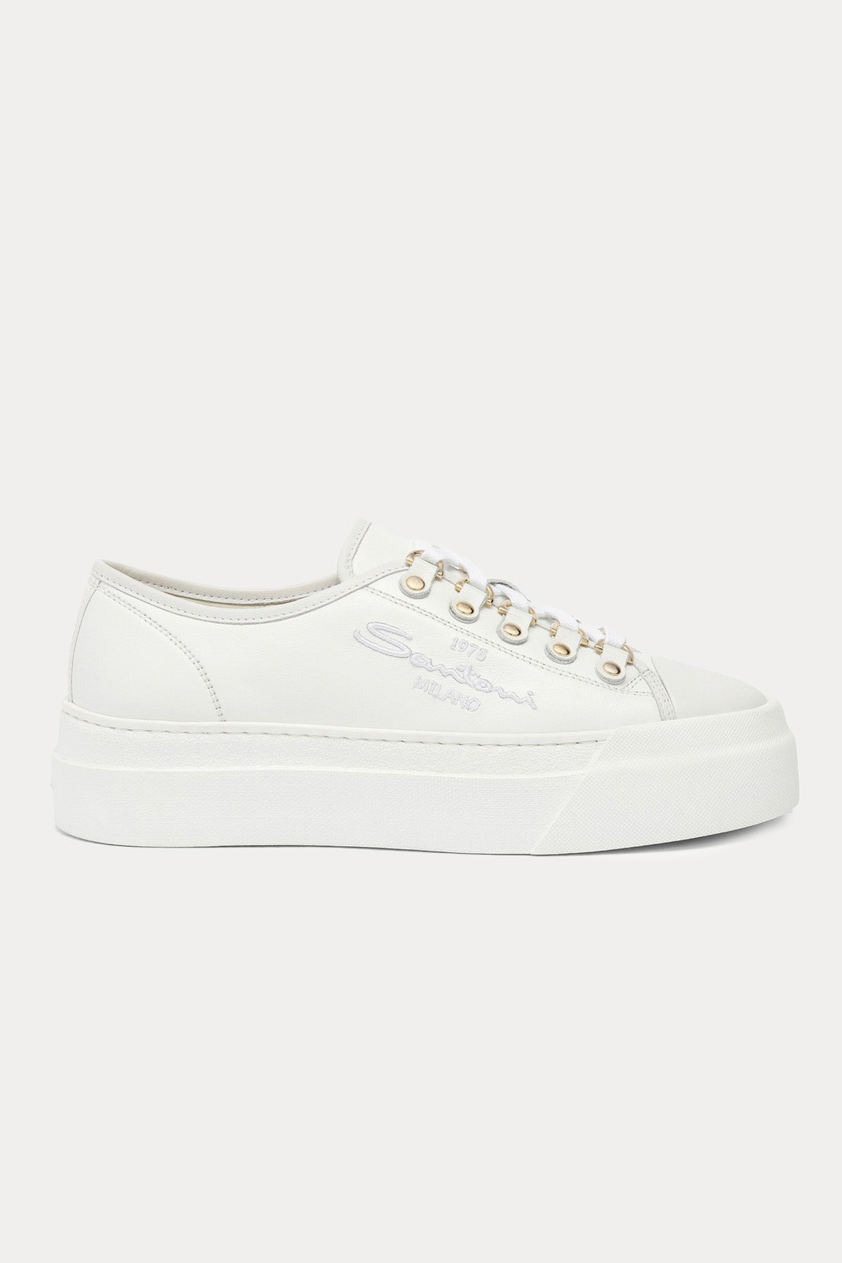 Santoni Logolu Deri Sneaker Ayakkabı