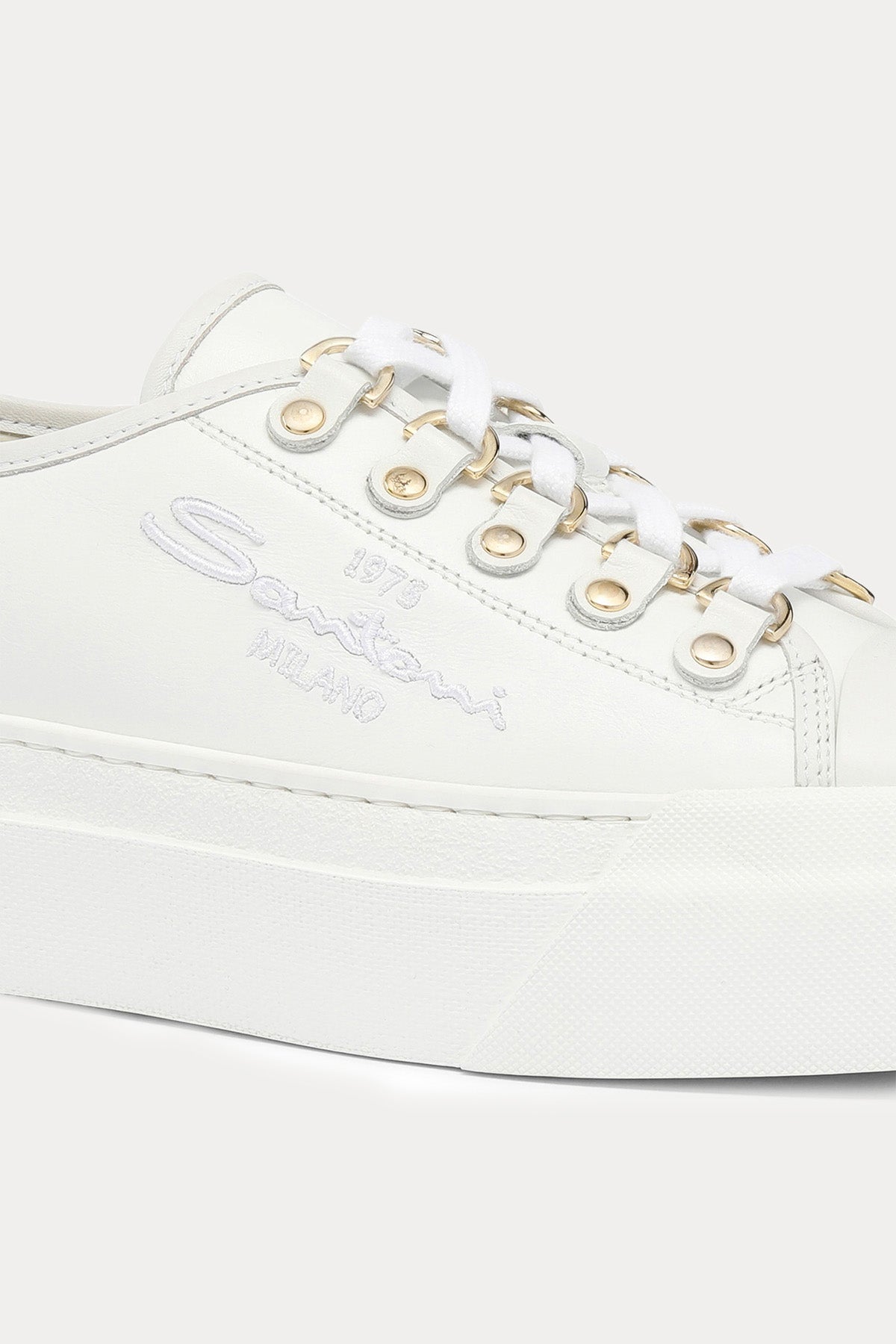 Santoni Logolu Deri Sneaker Ayakkabı