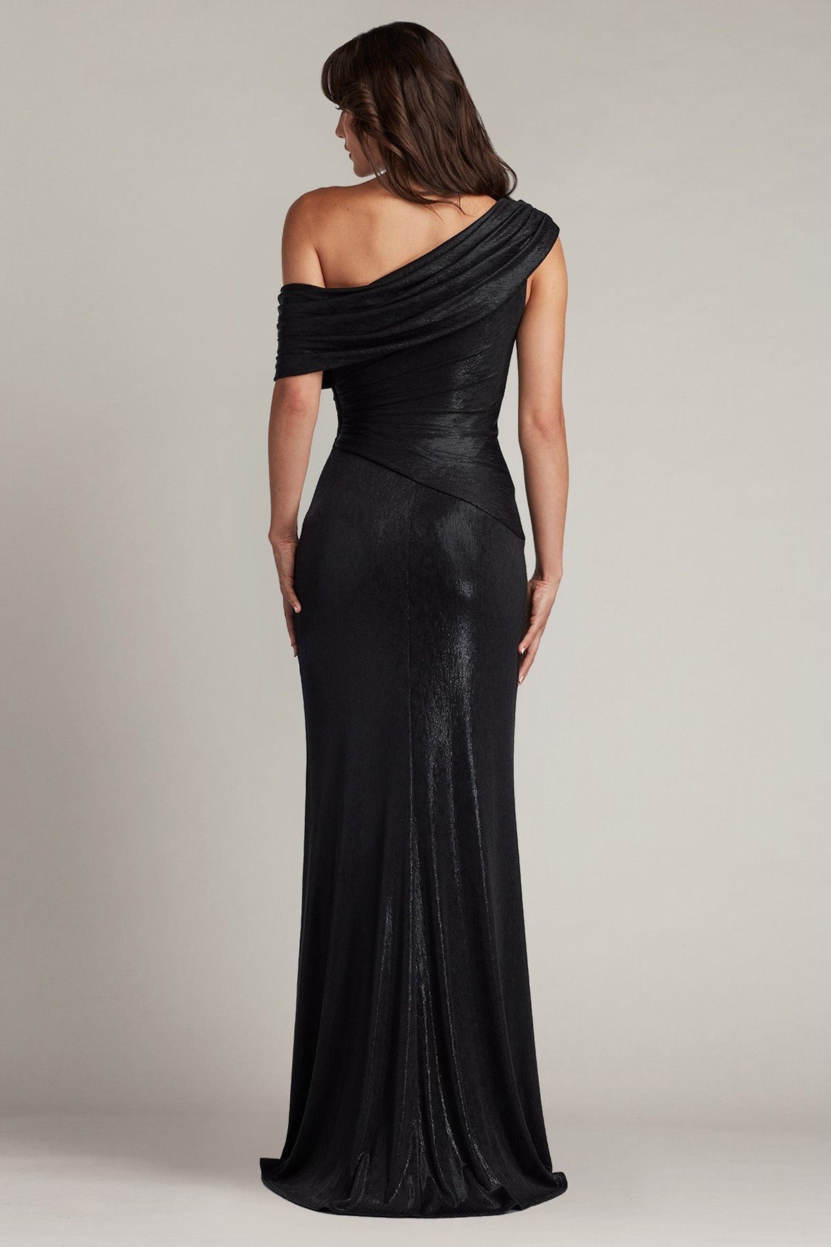 Tadashi Shoji Drapeli Tek Omuz Maxi Abiye Elbise