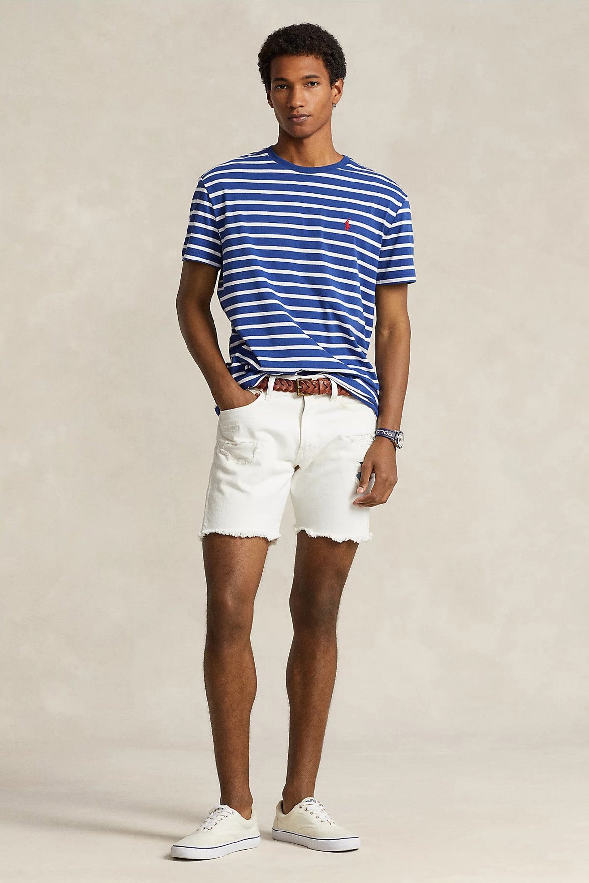 Polo Ralph Lauren Classic Fit Çizgili Yuvarlak Yaka T-shirt