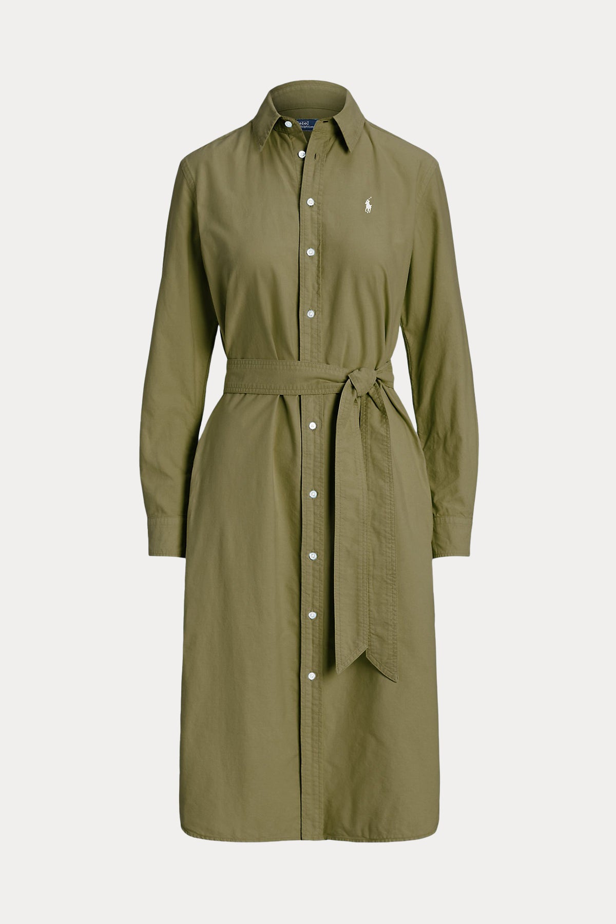 Polo Ralph Lauren Straight Fit Kuşaklı Midi Oxford Gömlek Elbise