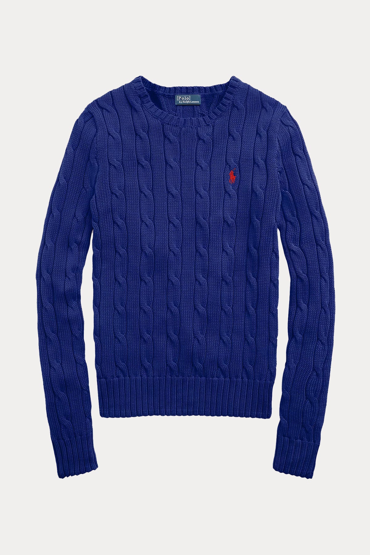 Polo Ralph Lauren Pima Cotton Slim Fit Yuvarlak Yaka Saç Örgü Triko