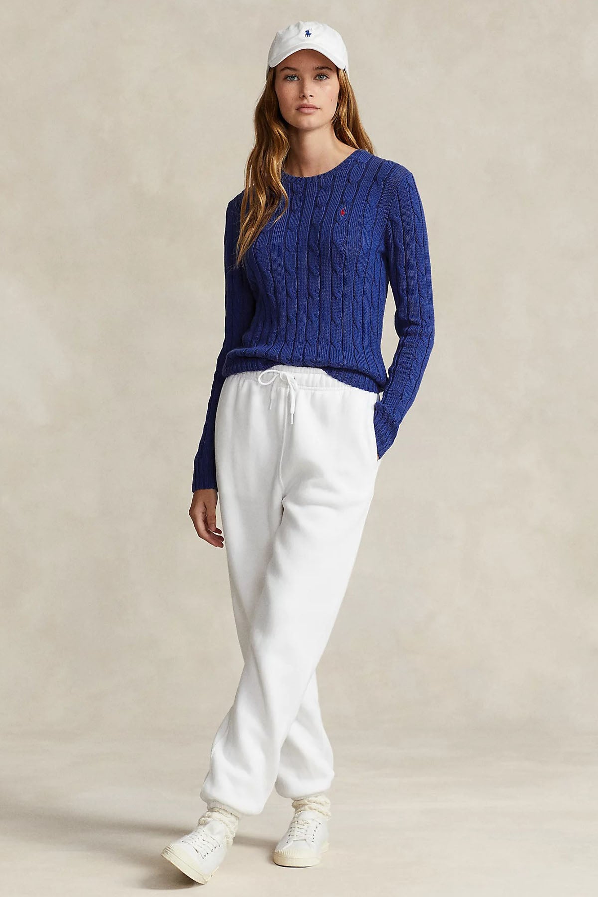 Polo Ralph Lauren Pima Cotton Slim Fit Yuvarlak Yaka Saç Örgü Triko