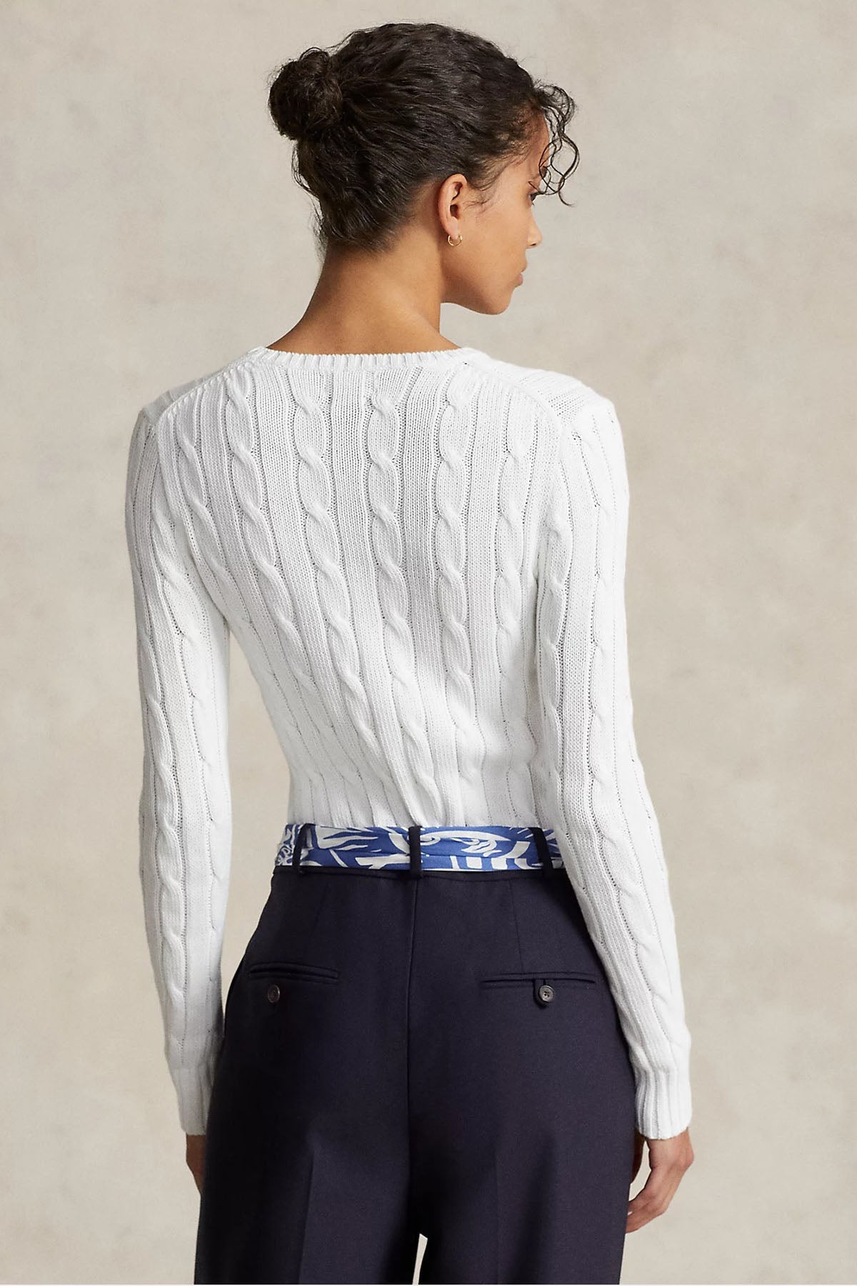 Polo Ralph Lauren Pima Cotton Slim Fit Yuvarlak Yaka Saç Örgü Triko