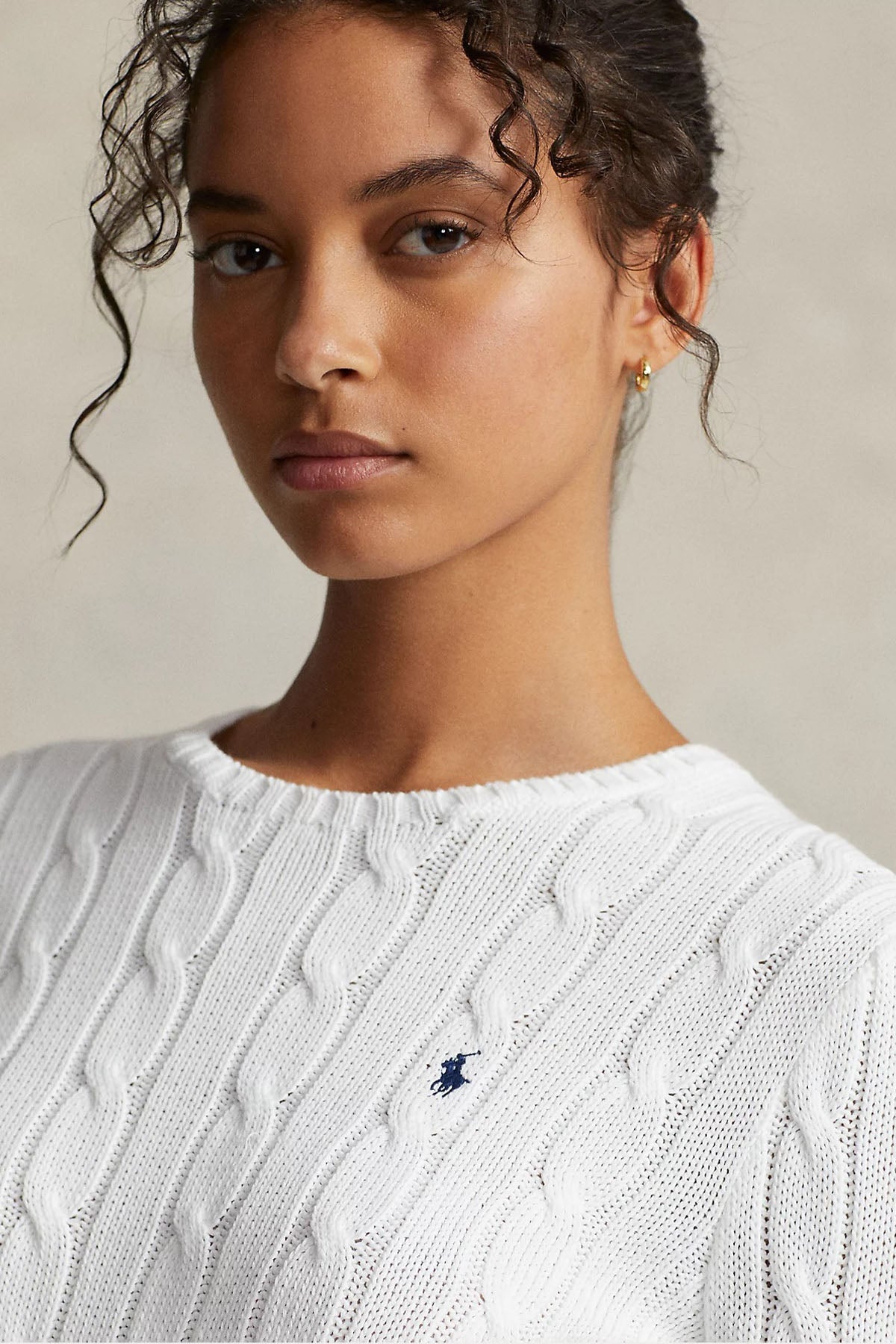 Polo Ralph Lauren Pima Cotton Slim Fit Yuvarlak Yaka Saç Örgü Triko