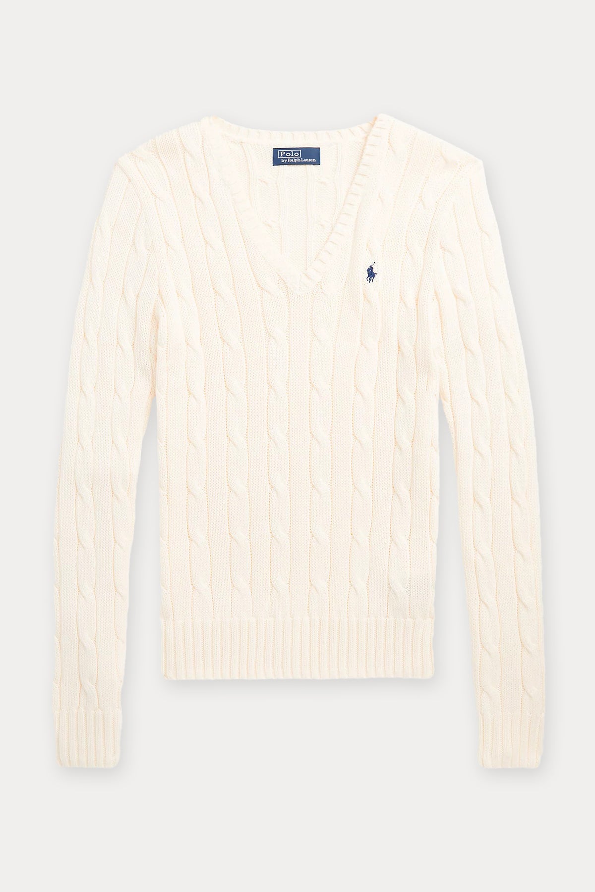 Polo Ralph Lauren Pima Cotton Slim Fit V Yaka Saç Örgü Triko