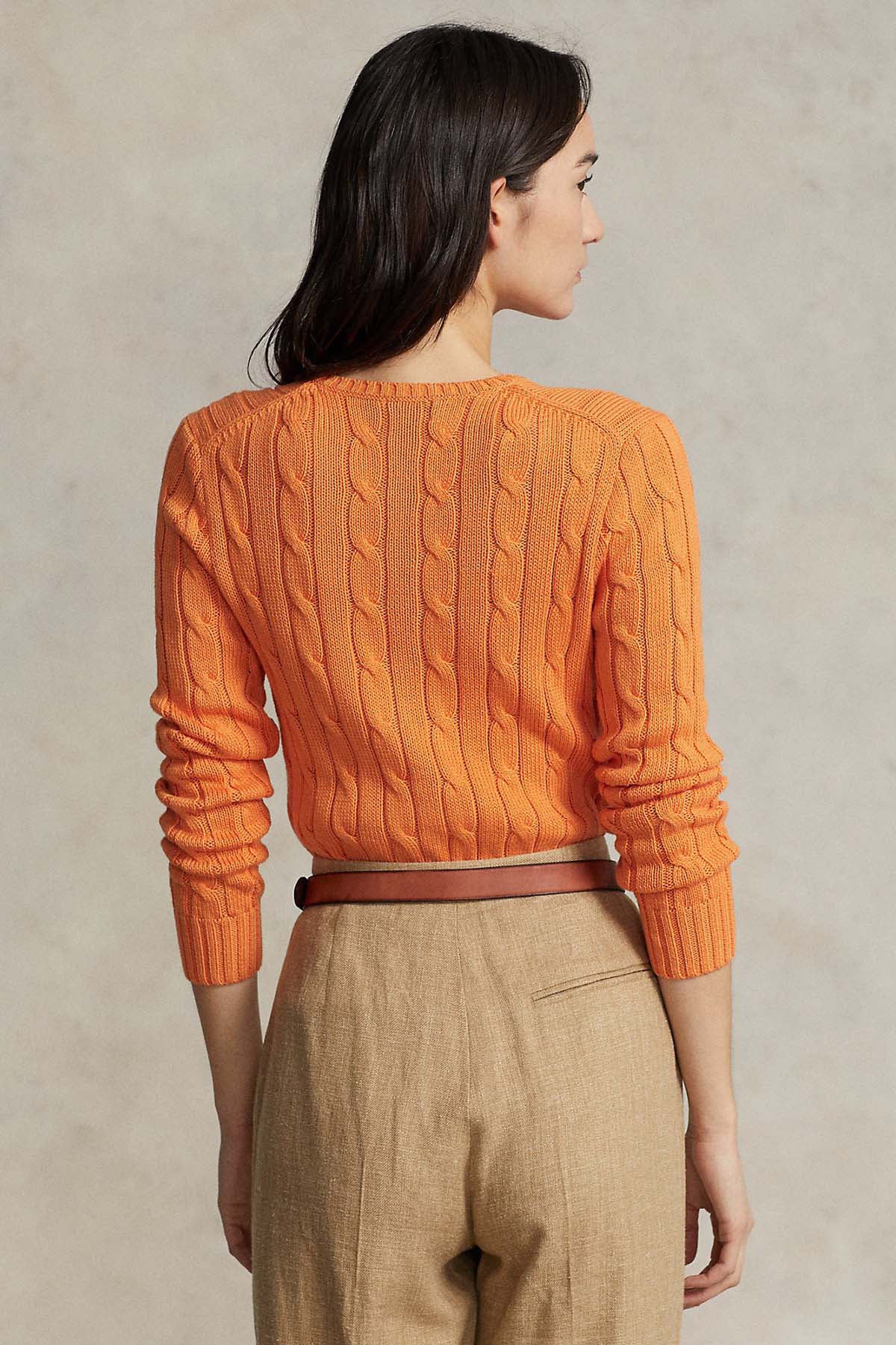 Polo Ralph Lauren Pima Cotton Slim Fit V Yaka Saç Örgü Triko