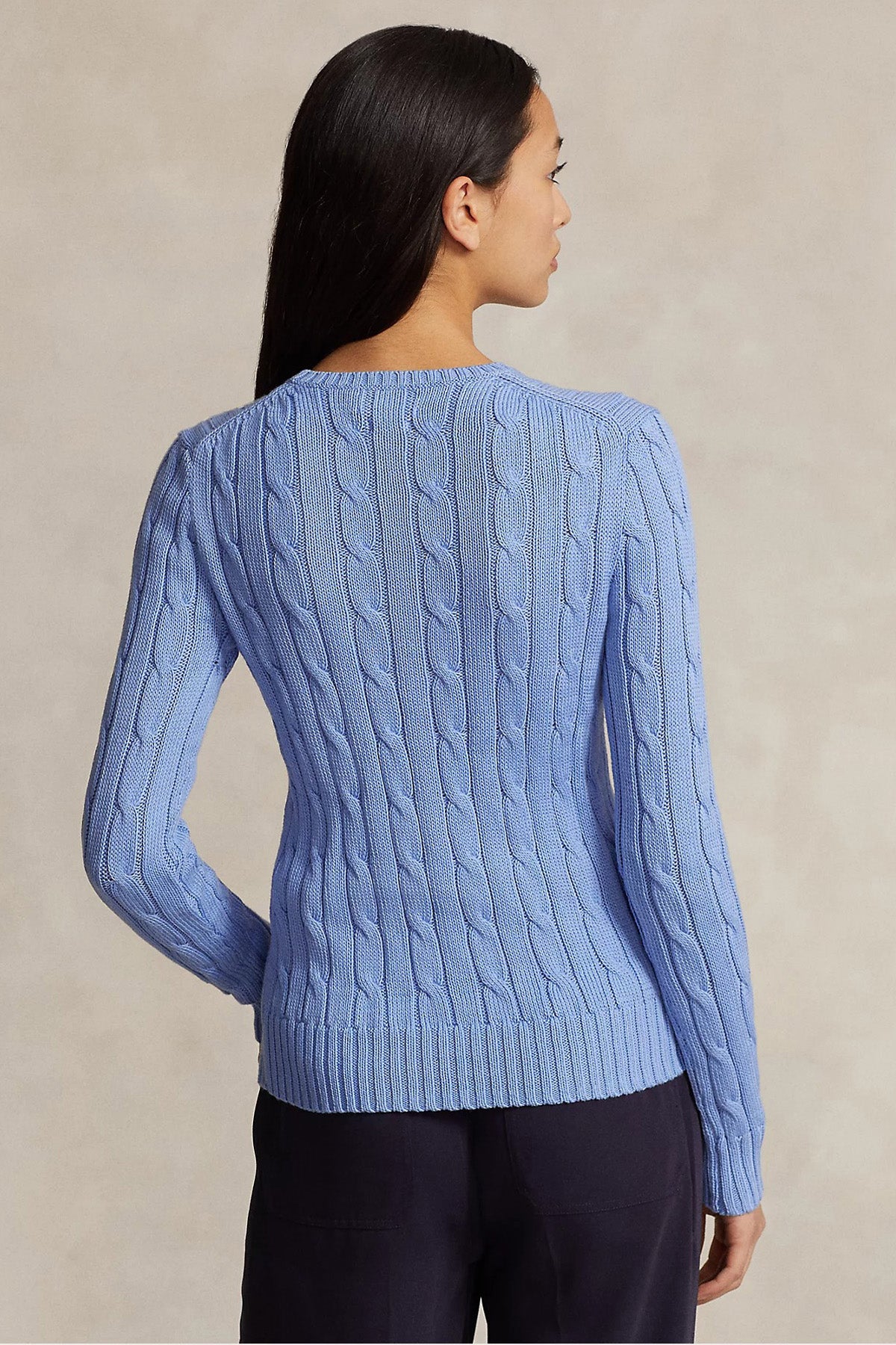 Polo Ralph Lauren Pima Cotton Slim Fit Yuvarlak Yaka Saç Örgü Triko