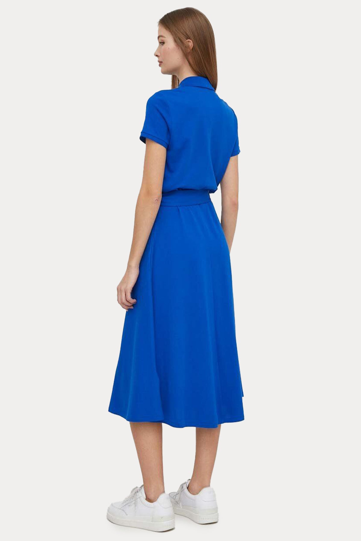 Polo Ralph Lauren Kuşaklı Polo Yaka Midi Elbise