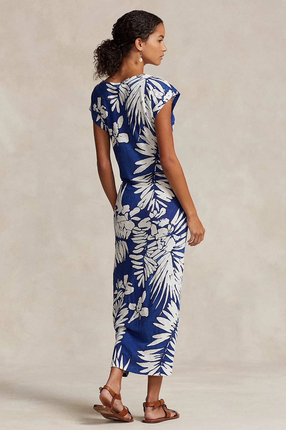 Polo Ralph Lauren Desenli Maxi Keten Elbise