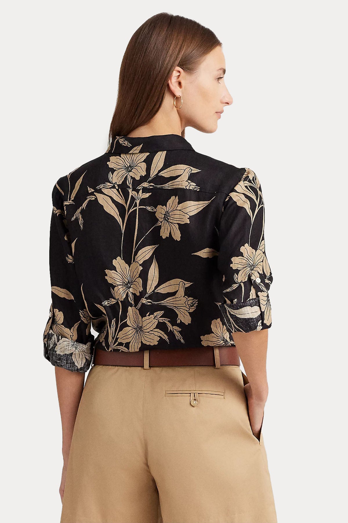 Polo Ralph Lauren Relaxed Fit Desenli Keten Gömlek