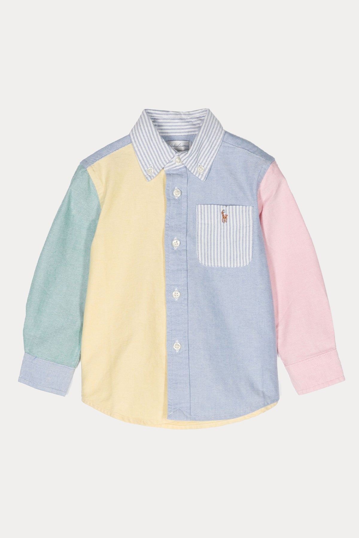 Polo Ralph Lauren Kids 12-24 Aylık Erkek Bebek Renk Bloklu Çizgili Gömlek