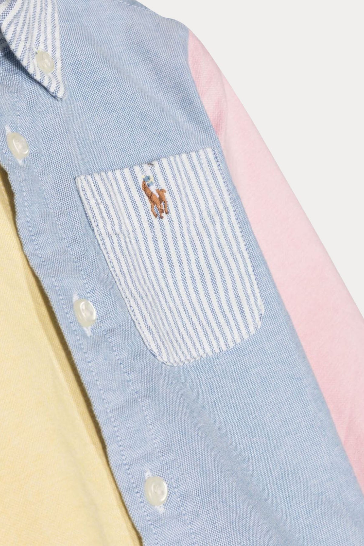Polo Ralph Lauren Kids 12-24 Aylık Erkek Bebek Renk Bloklu Çizgili Gömlek