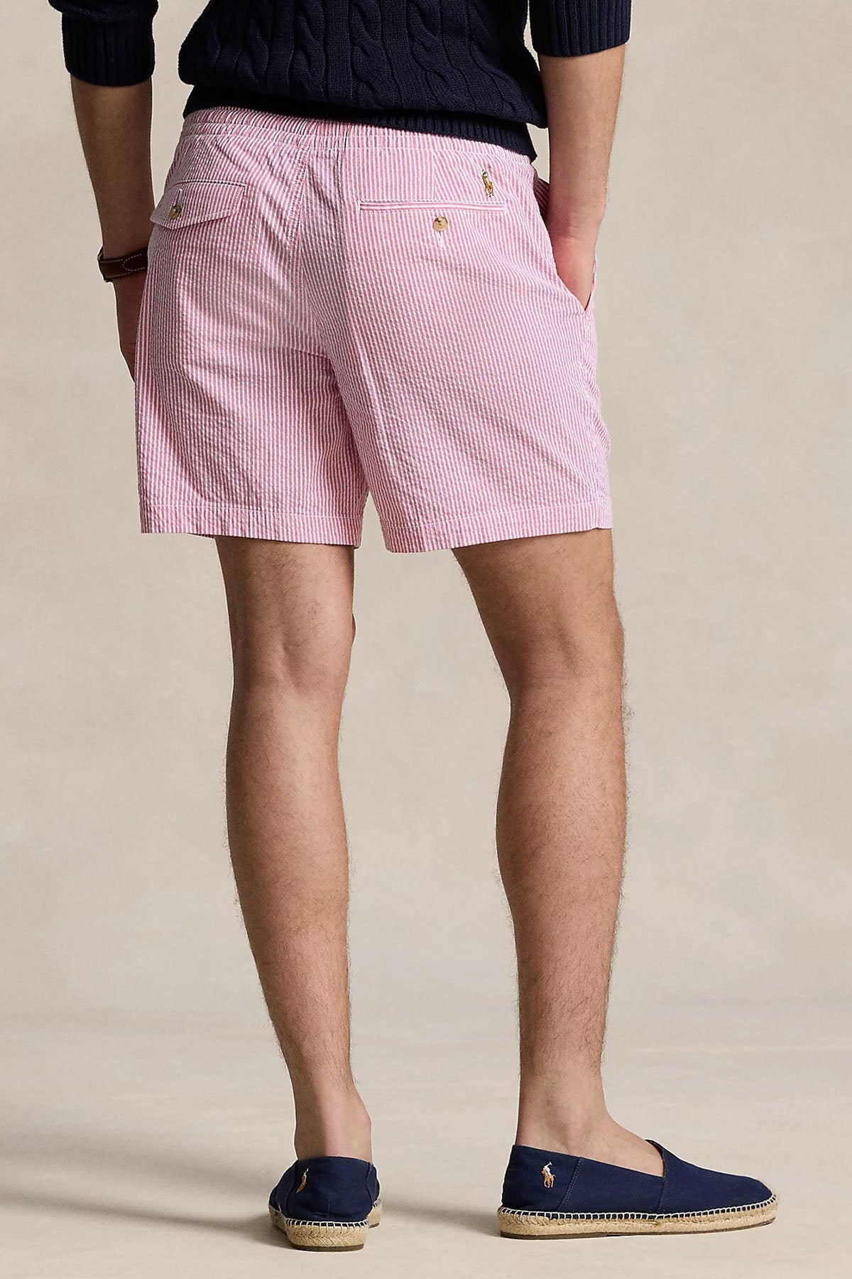 Polo Ralph Lauren Strech Classic Fit Beli Lastikli Çizgili Gofre Kumaş Şort-Şort-Libas