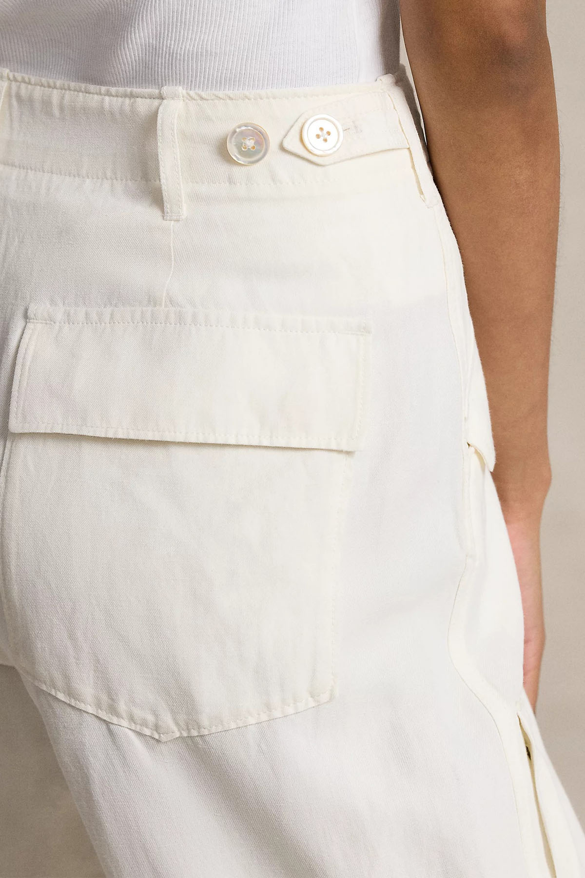 Polo Ralph Lauren Yüksek Bel Ketenli İpek Pantolon