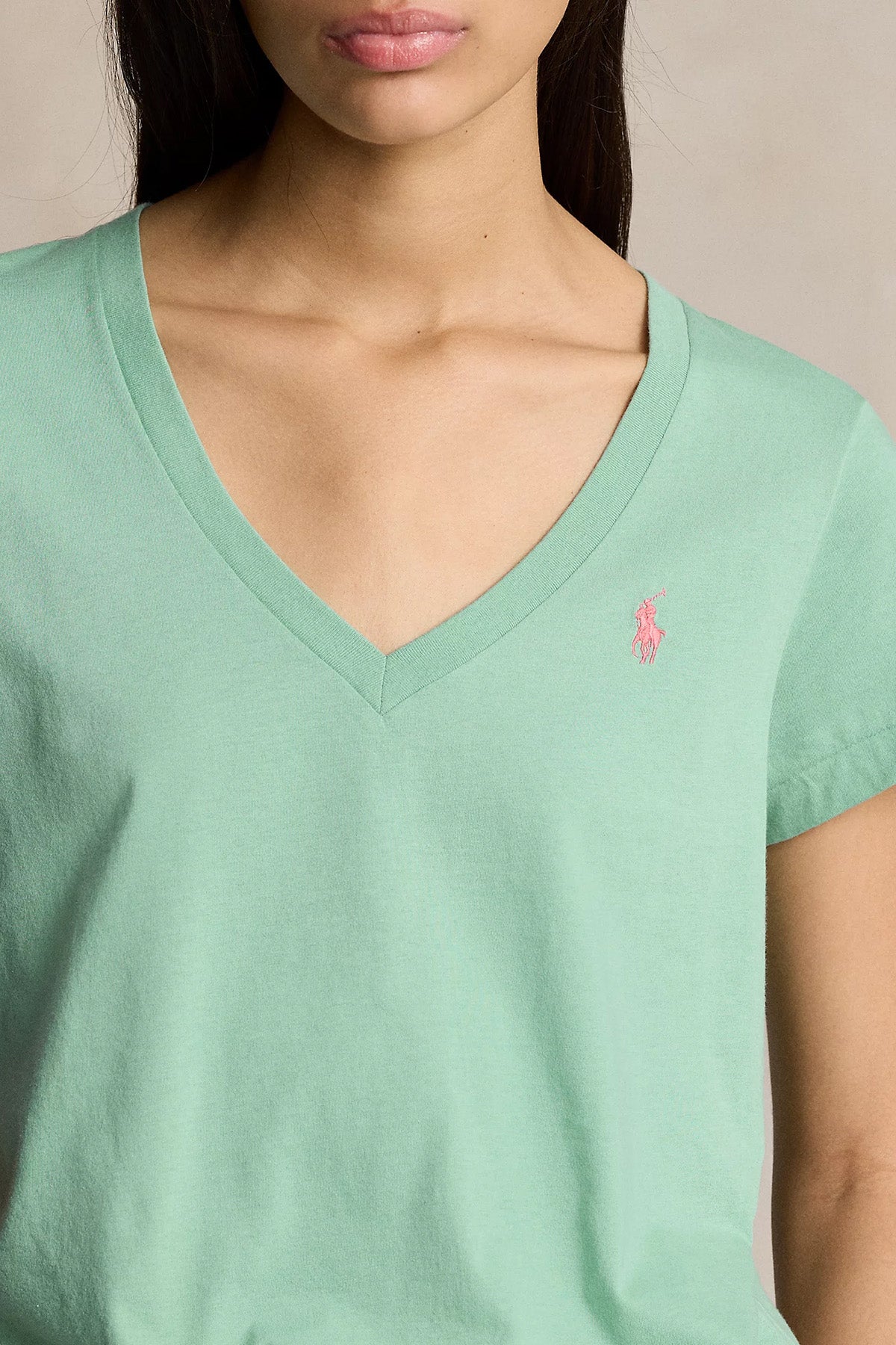Polo Ralph Lauren Custom Fit V Yaka T-shirt-T-shirt-Libas