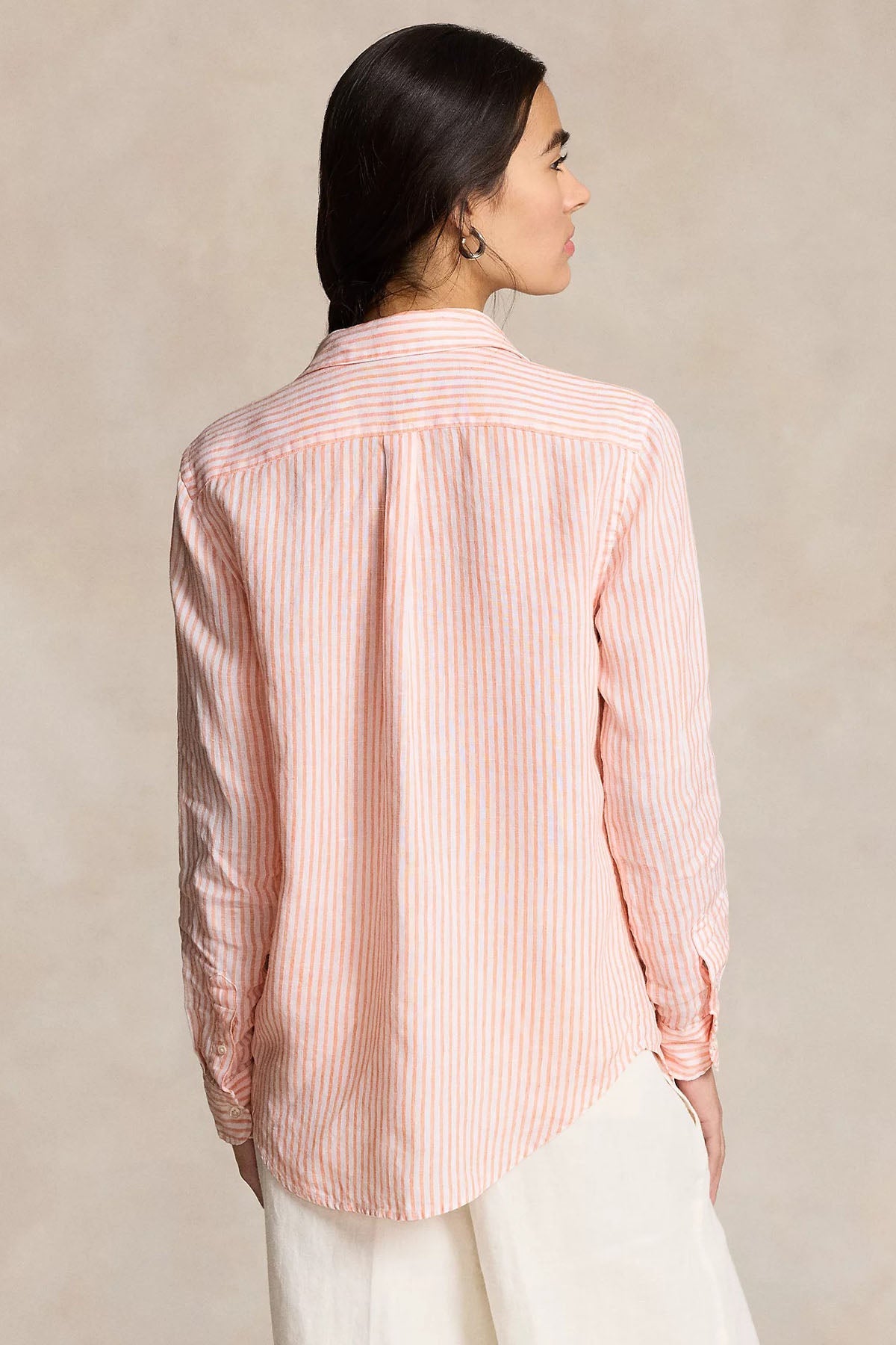 Polo Ralph Lauren Relaxed Fit Çizgili Keten Gömlek