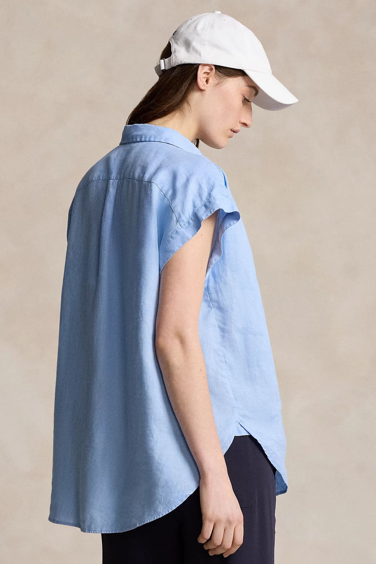 Polo Ralph Lauren Geniş Kesim Klasik Yaka Keten Gömlek-Gömlek-Libas