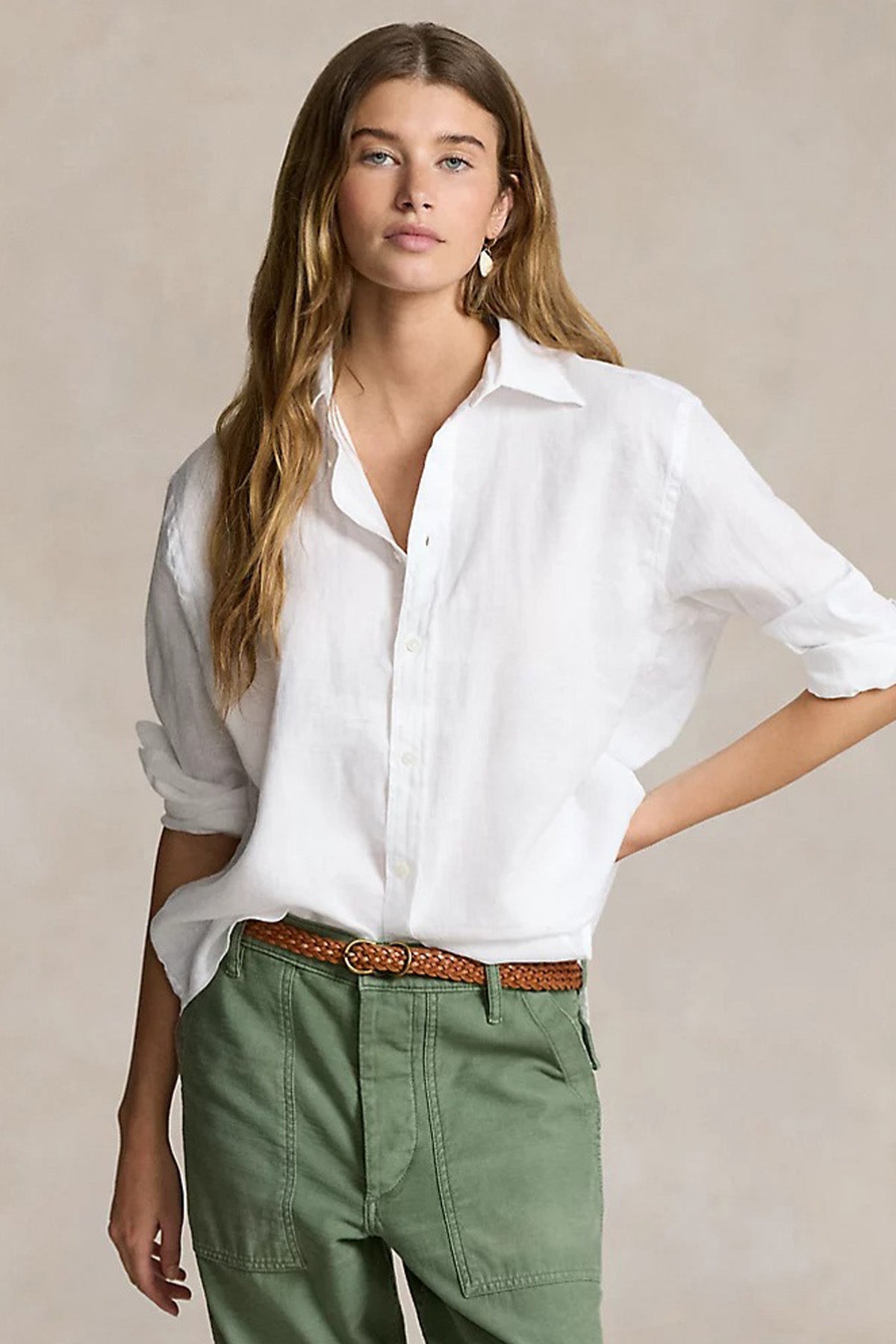 Polo Ralph Lauren Geniş Kesim Keten Gömlek