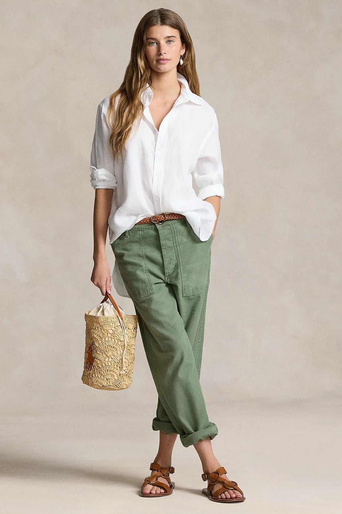 Polo Ralph Lauren Geniş Kesim Keten Gömlek