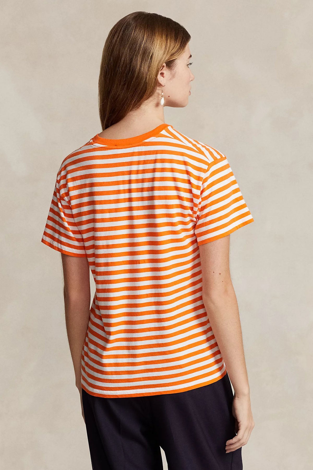 Polo Ralph Lauren Custom Fit Yuvarlak Yaka Çizgili T-shirt-T-shirt-Libas