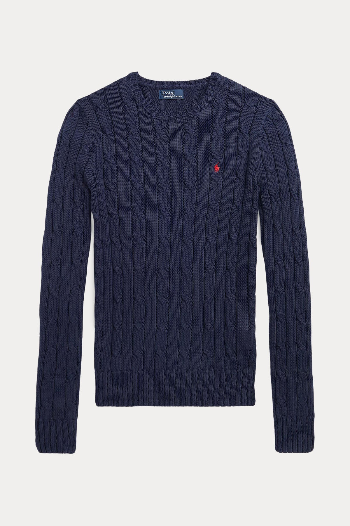 Polo Ralph Lauren Pima Cotton Slim Fit Yuvarlak Yaka Saç Örgü Triko