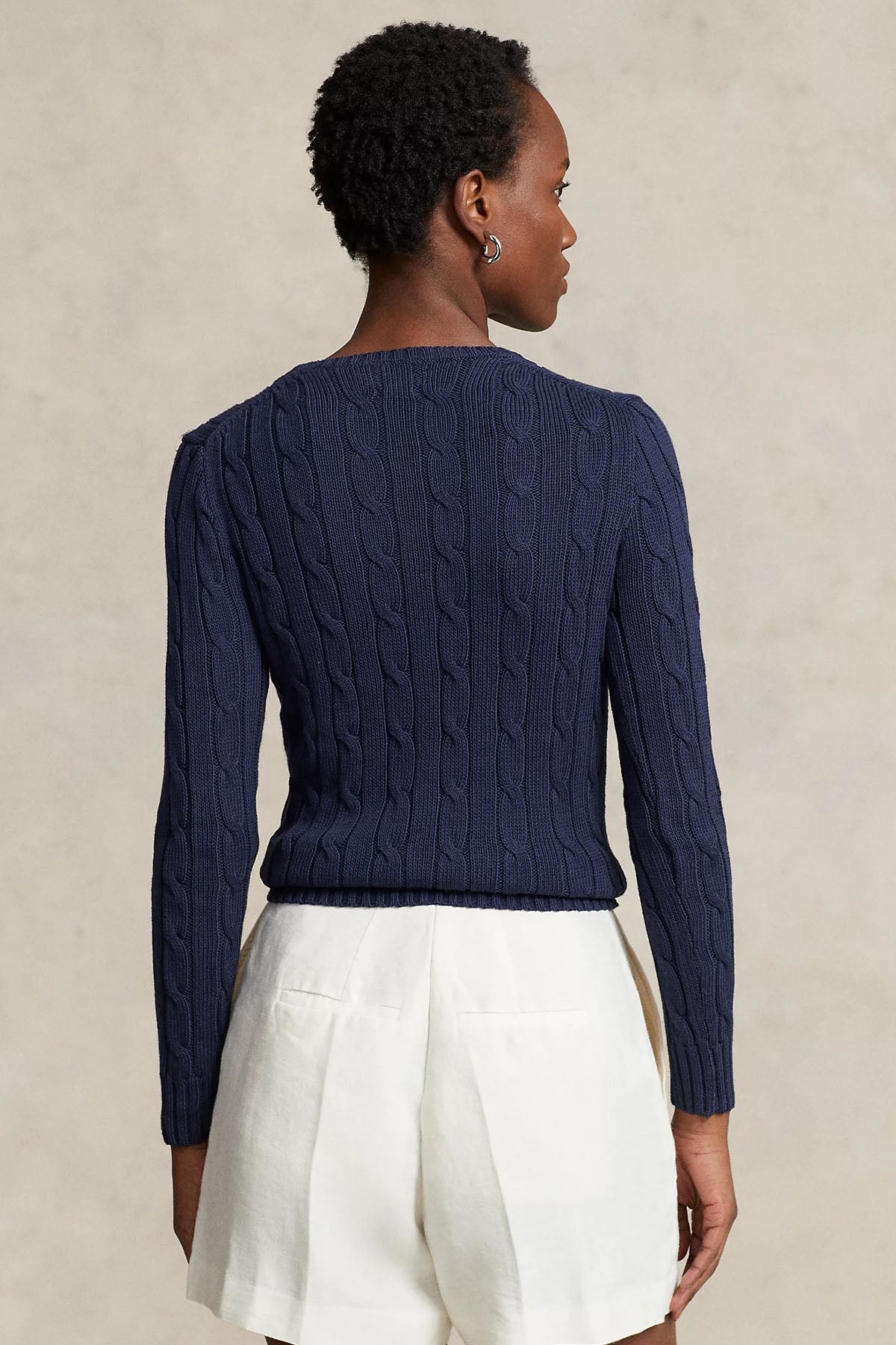 Polo Ralph Lauren Pima Cotton Slim Fit Yuvarlak Yaka Saç Örgü Triko