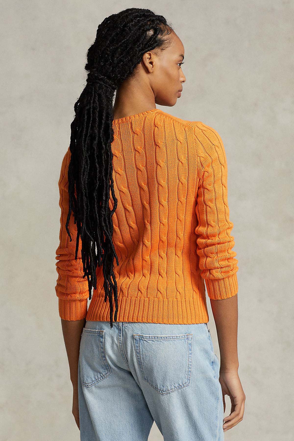 Polo Ralph Lauren Pima Cotton Slim Fit Yuvarlak Yaka Saç Örgü Triko