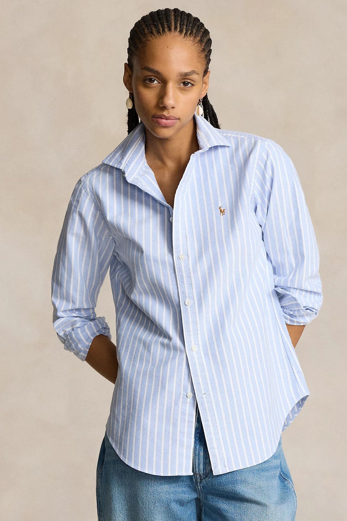 Polo Ralph Lauren Custom Fit Çizgili Oxford Gömlek