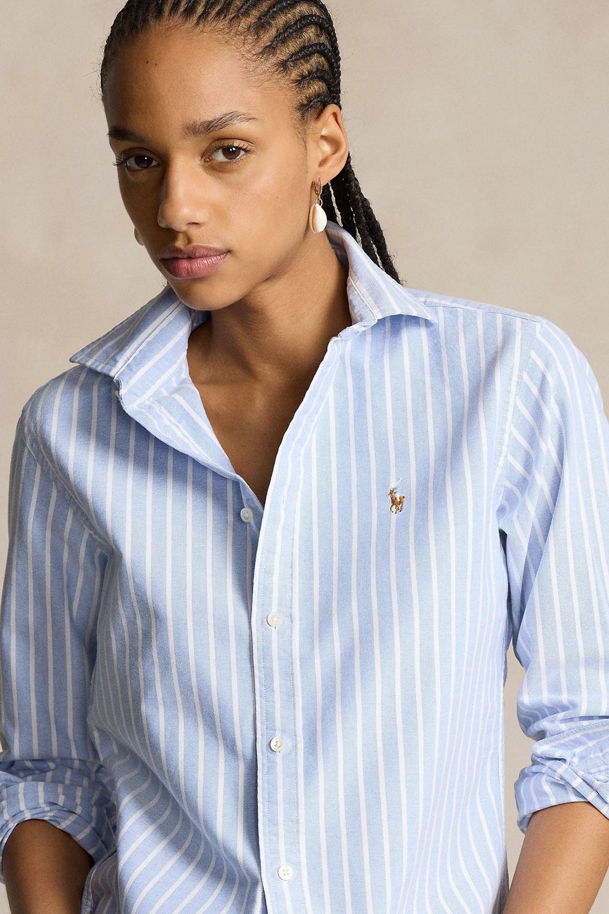 Polo Ralph Lauren Custom Fit Çizgili Oxford Gömlek