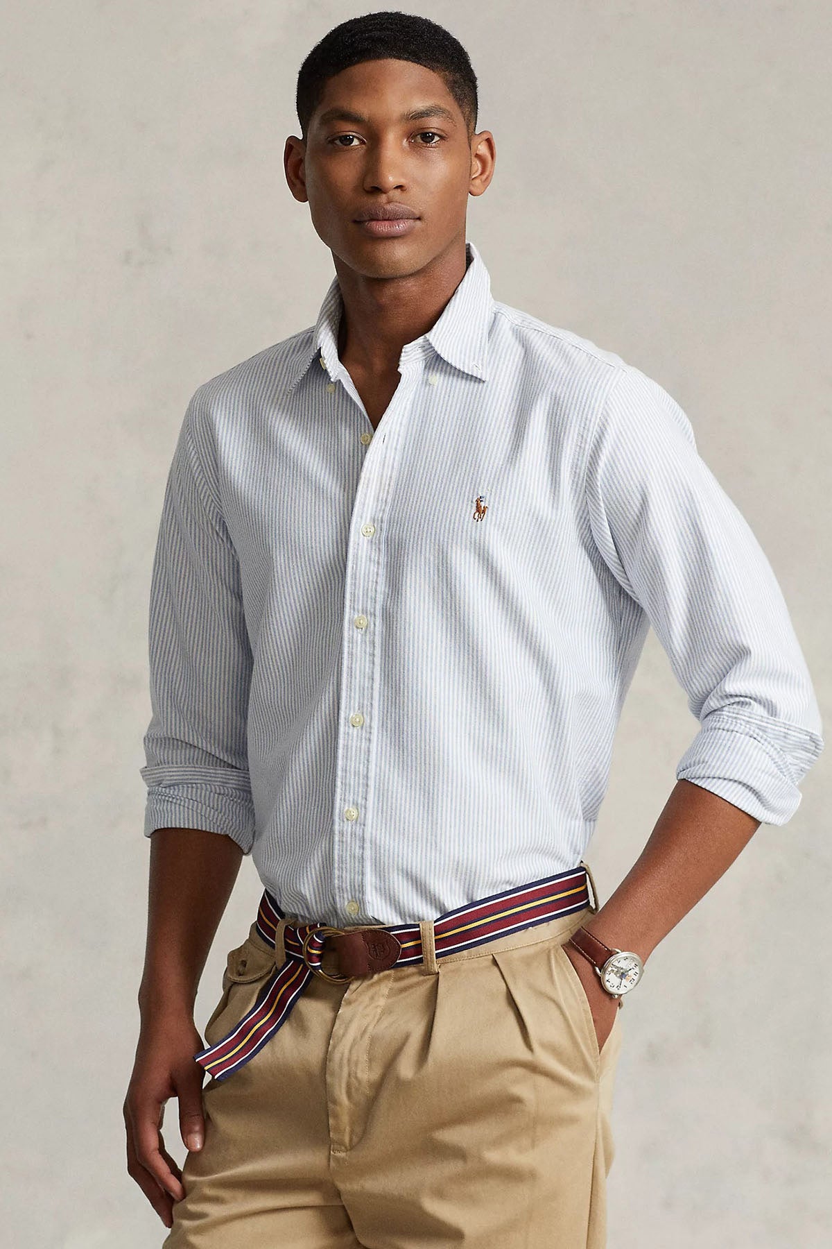 Polo Ralph Lauren Slim Fit Çizgili Oxford Gömlek-Gömlek-Libas