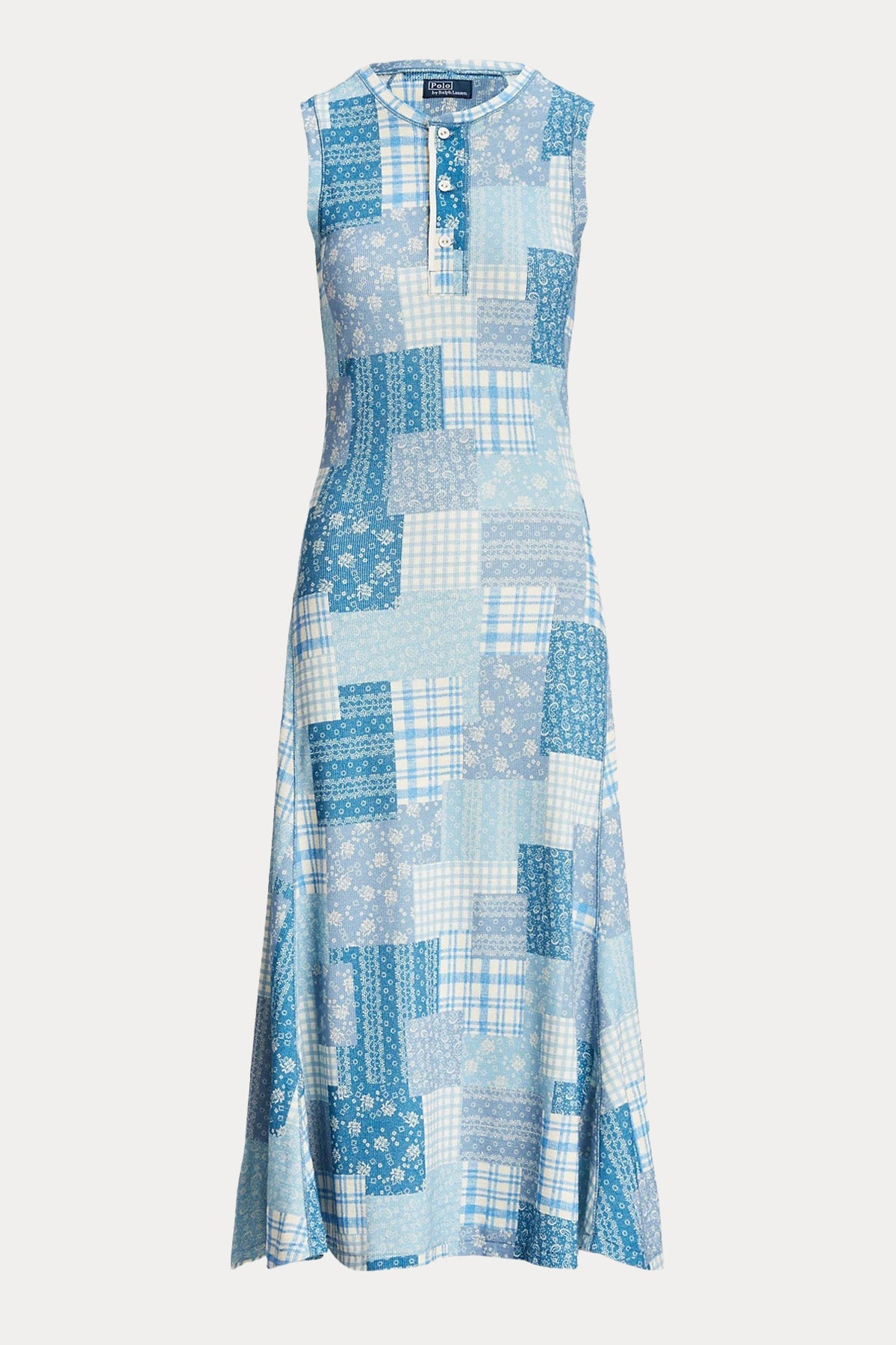 Polo Ralph Lauren Patchwork Desenli Midi Elbise