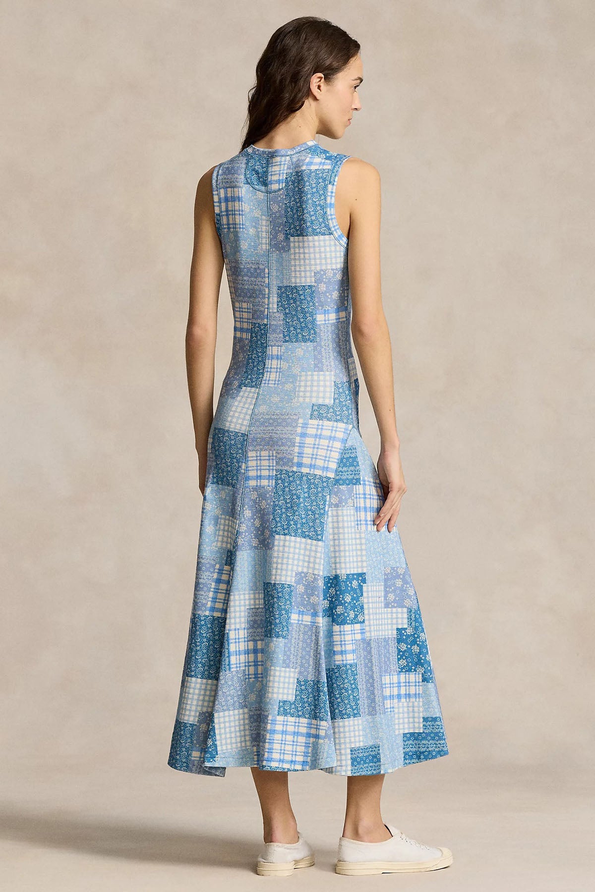 Polo Ralph Lauren Patchwork Desenli Midi Elbise