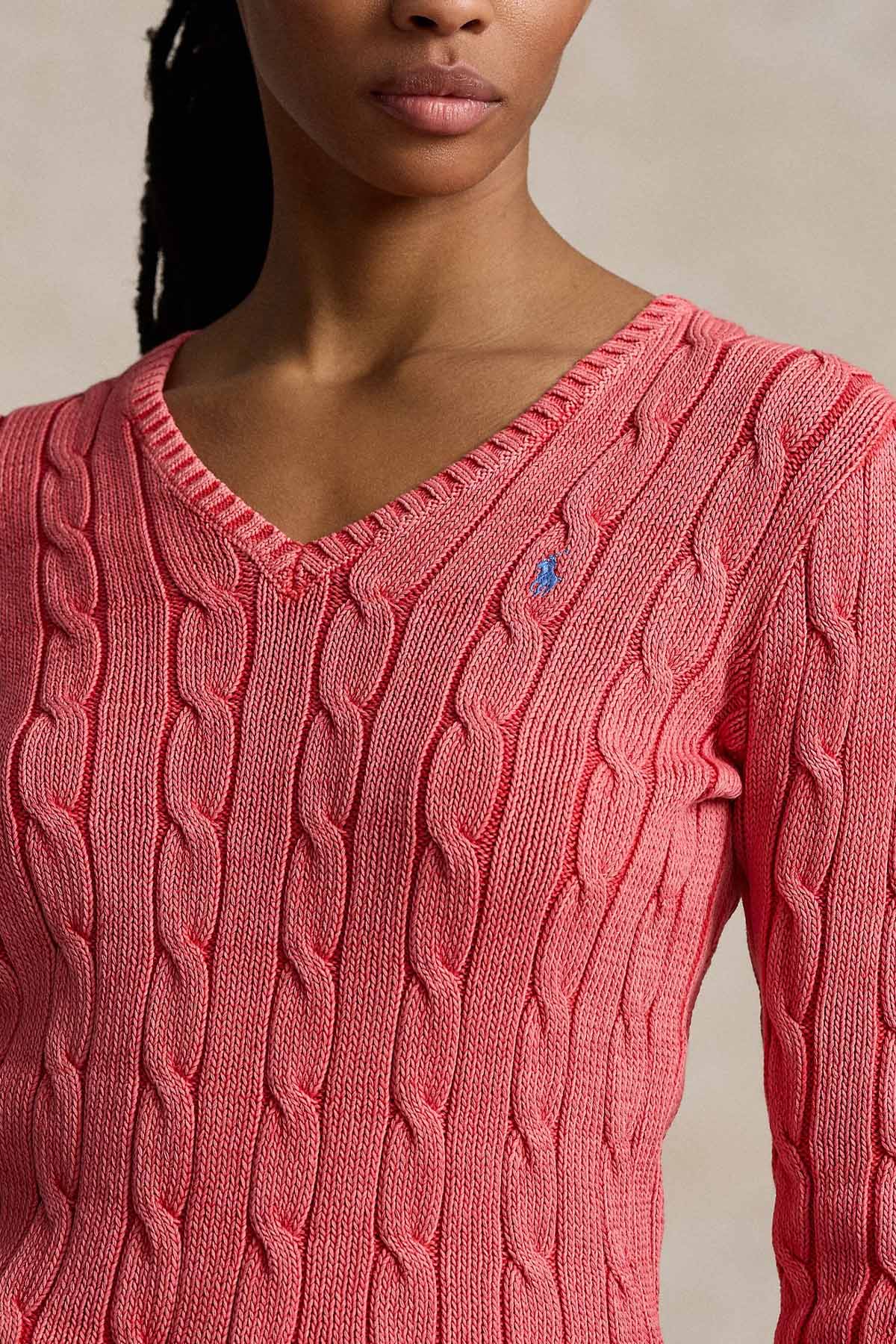 Polo Ralph Lauren Slim Fit V Yaka Saç Örgü Triko