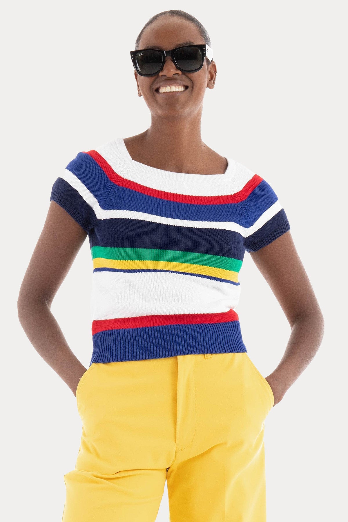 Polo Ralph Lauren Renk Bloklu İnce Örgü Triko