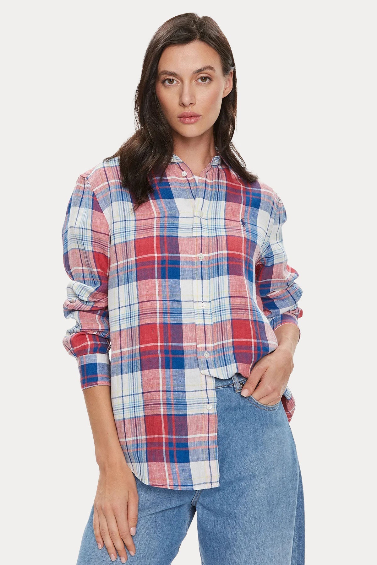 Polo Ralph Lauren Relaxed Fit Ekoseli Keten Gömlek