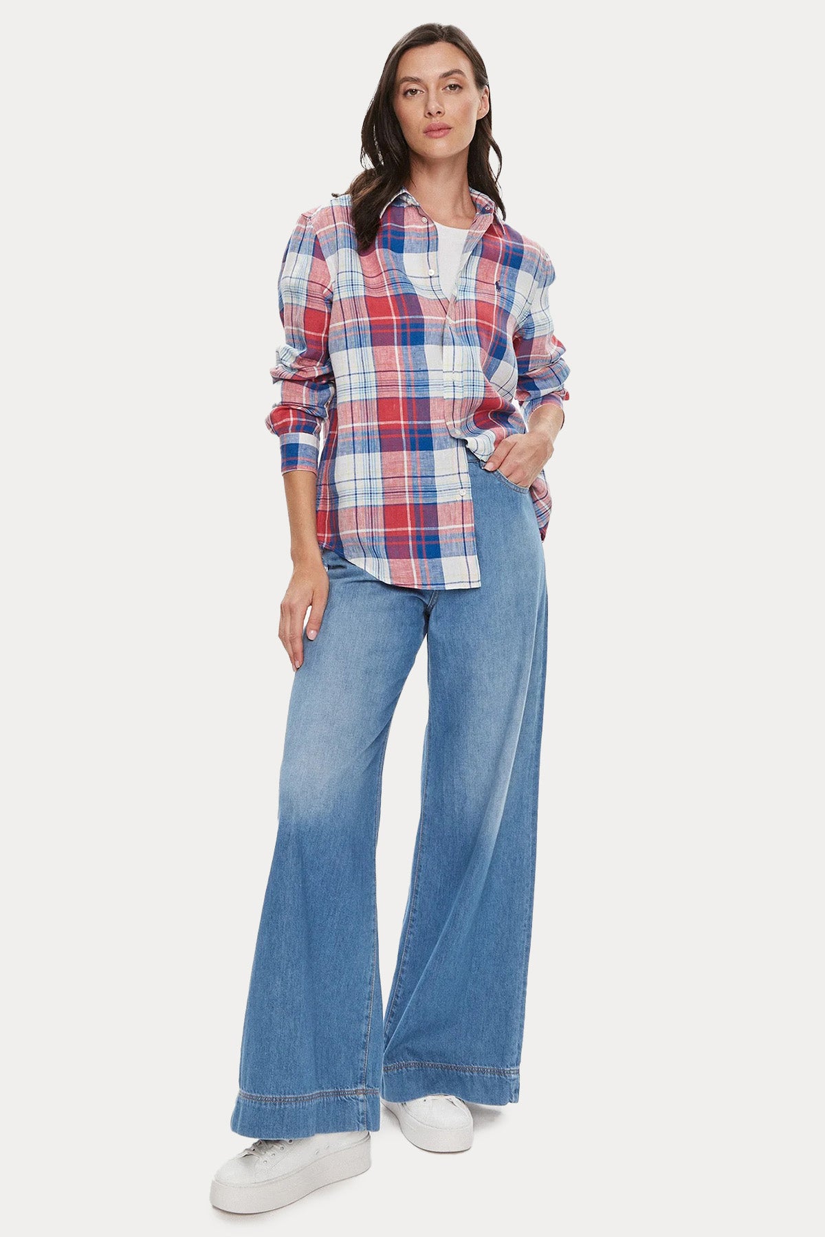 Polo Ralph Lauren Relaxed Fit Ekoseli Keten Gömlek