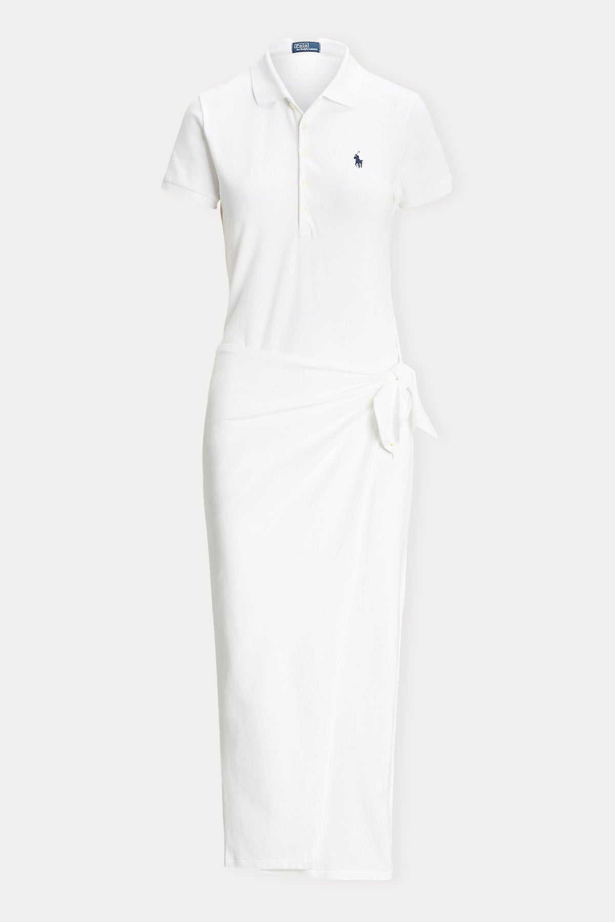 Polo Ralph Lauren Polo Yaka Büzgülü Midi T-shirt Elbise