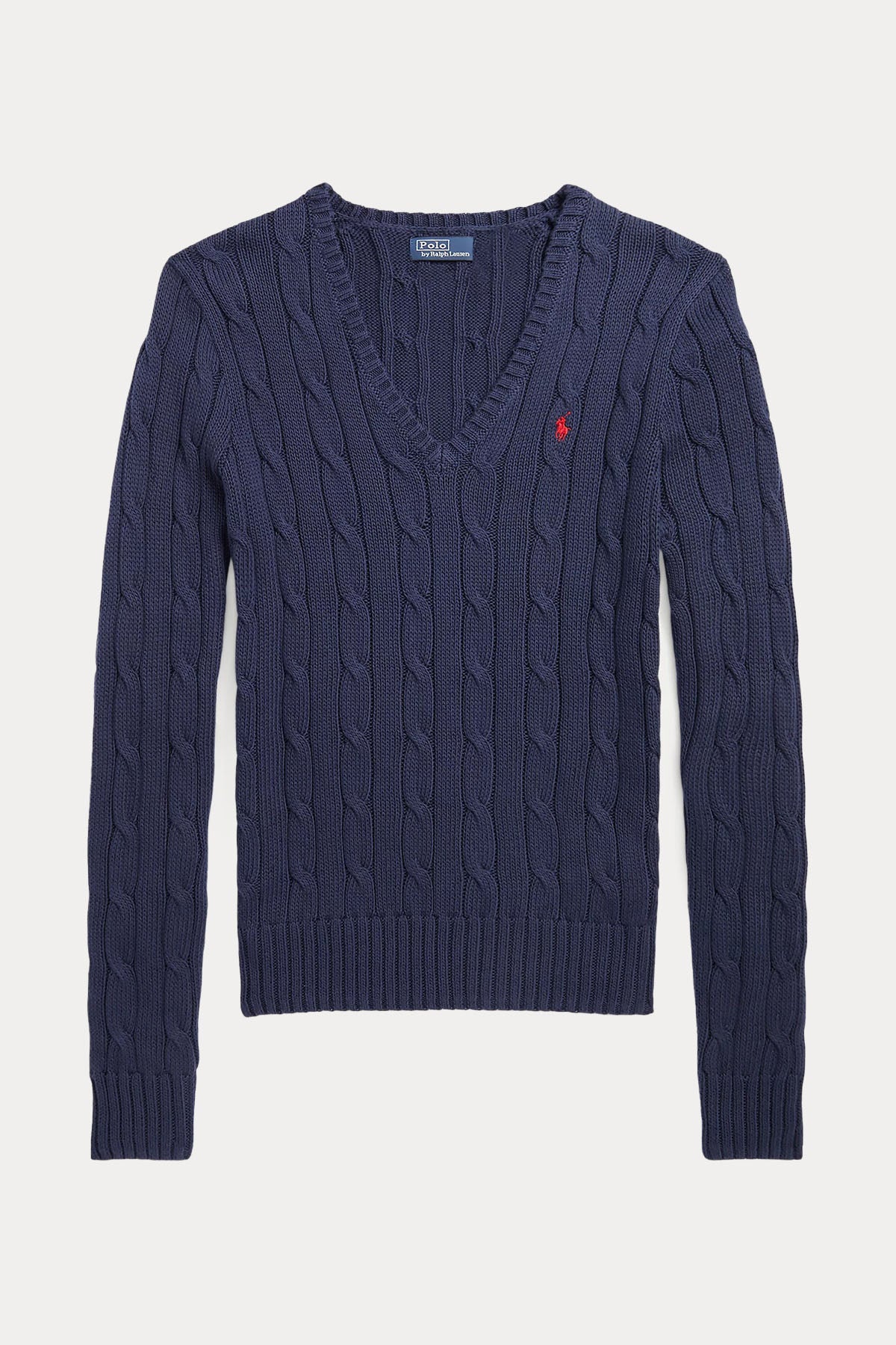 Polo Ralph Lauren Pima Cotton Slim Fit V Yaka Saç Örgü Triko