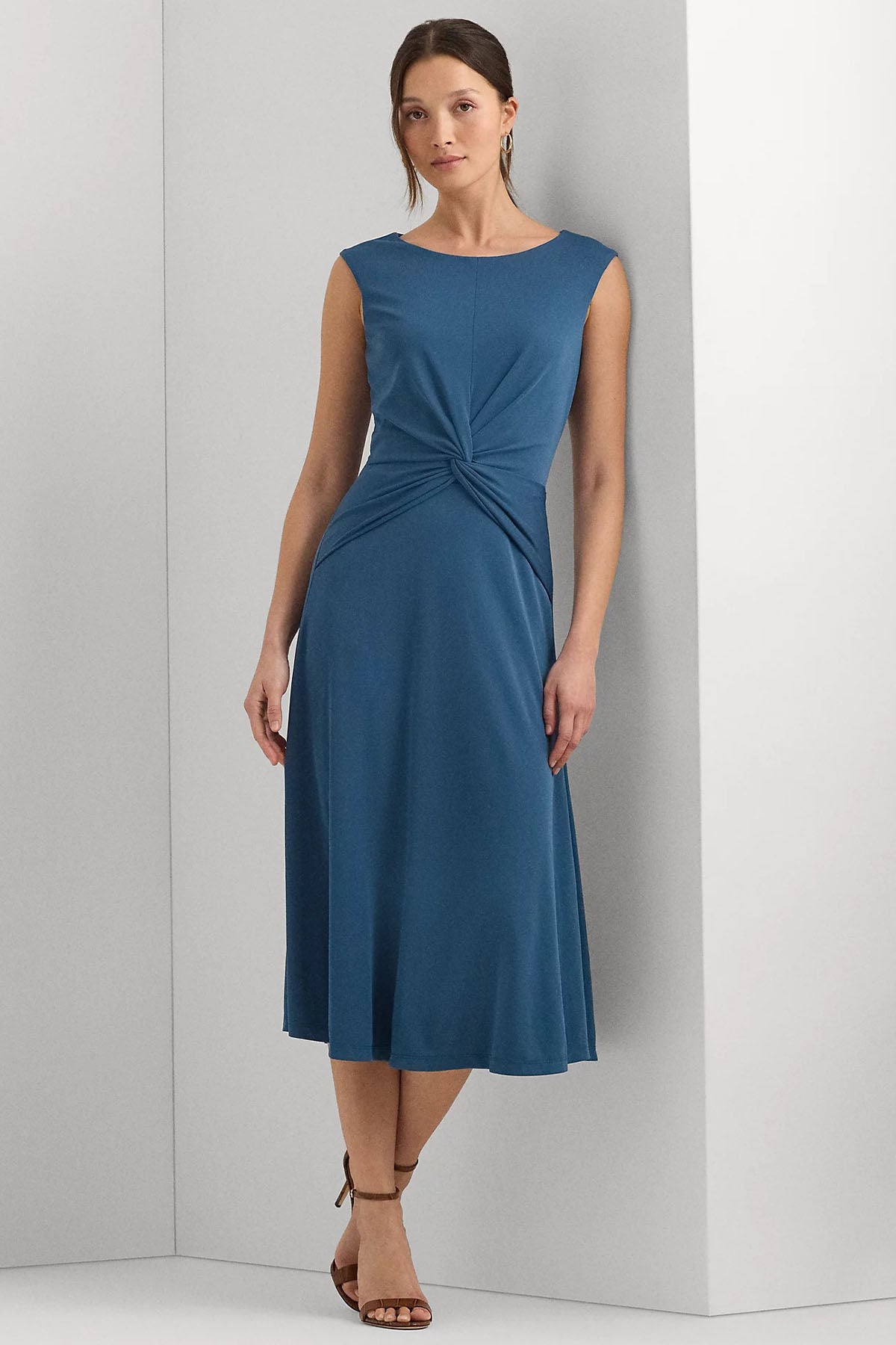 Polo Ralph Lauren Büzgülü Midi Abiye Elbise