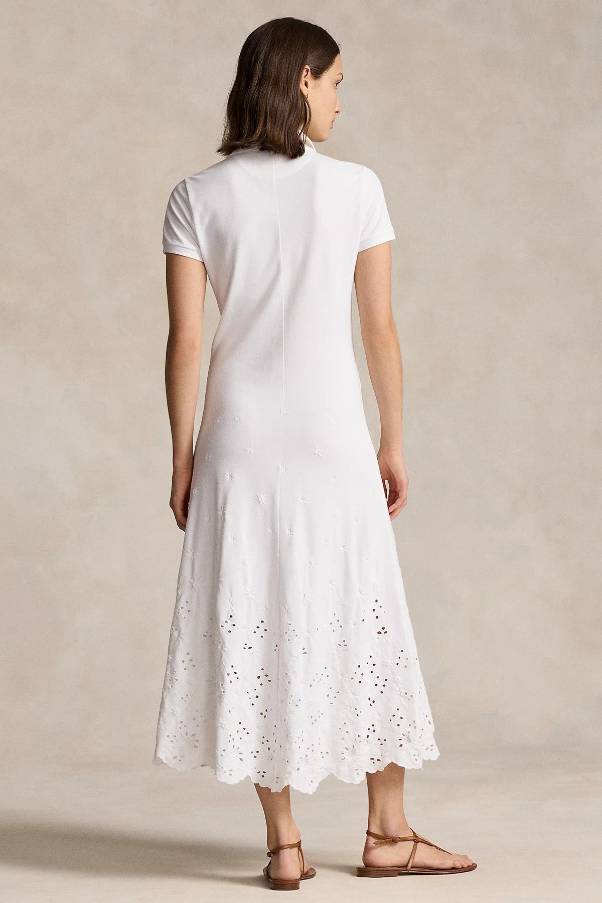 Polo Ralph Lauren Polo Yaka Nakış Detaylı Midi T-shirt Elbise