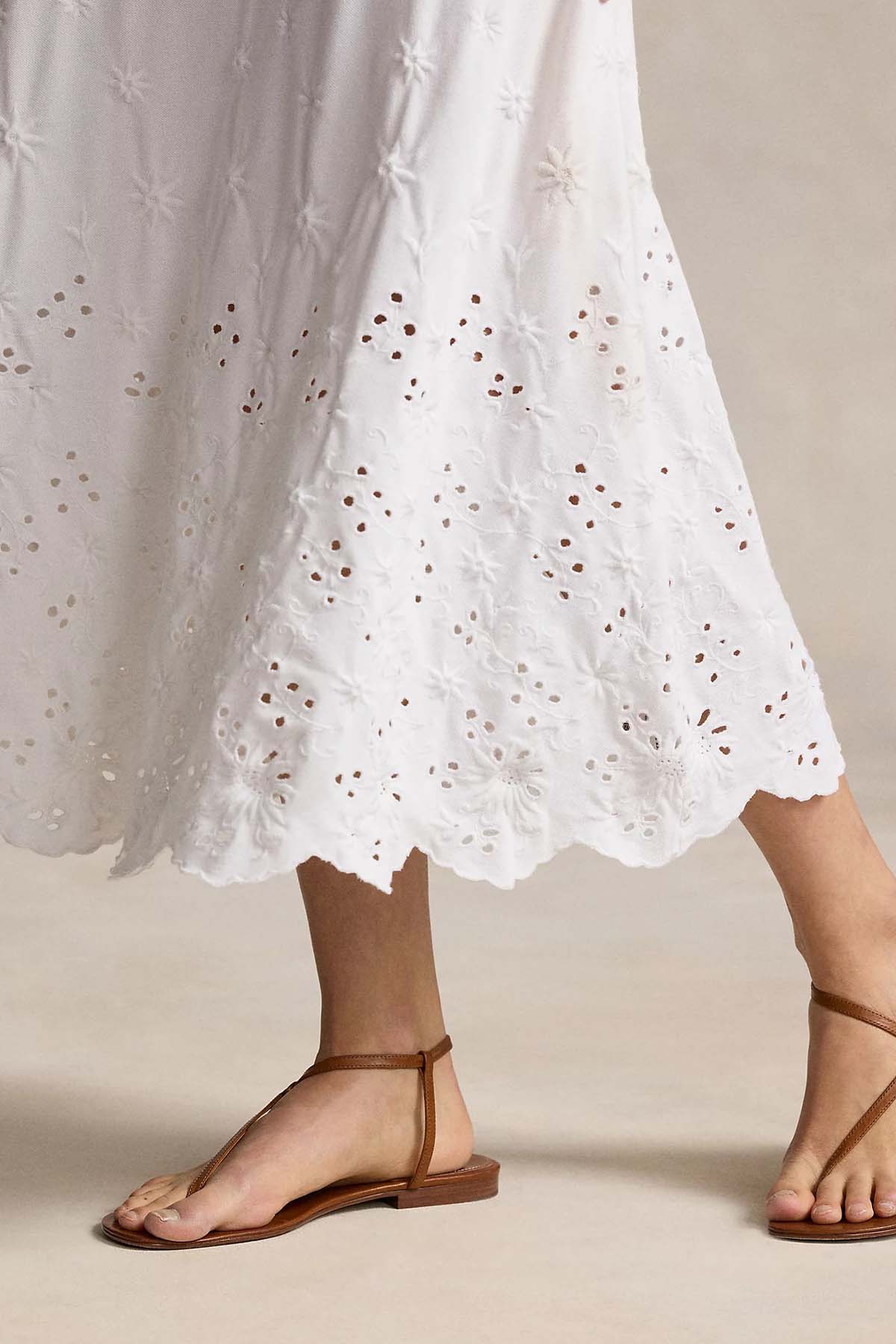 Polo Ralph Lauren Polo Yaka Nakış Detaylı Midi T-shirt Elbise