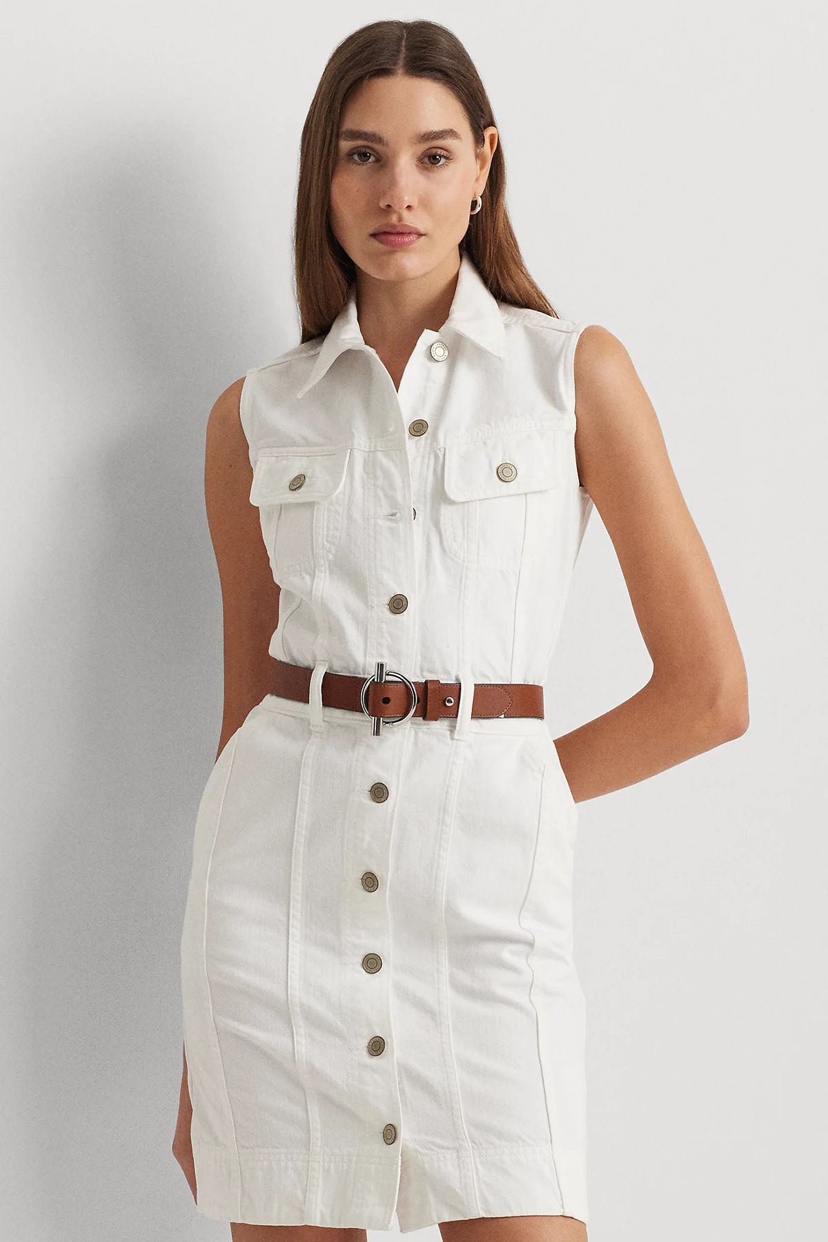 Polo Ralph Lauren Klasik Yaka Mini Denim Elbise