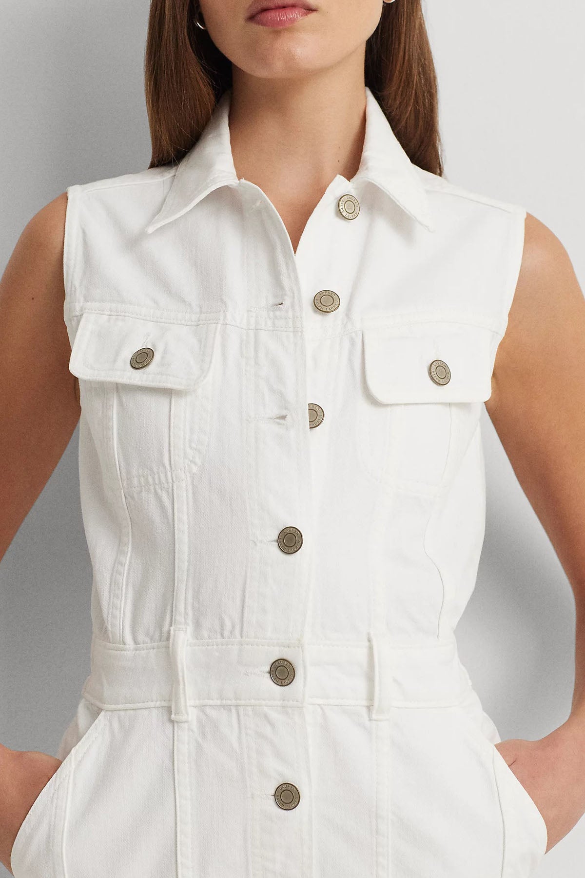 Polo Ralph Lauren Klasik Yaka Mini Denim Elbise